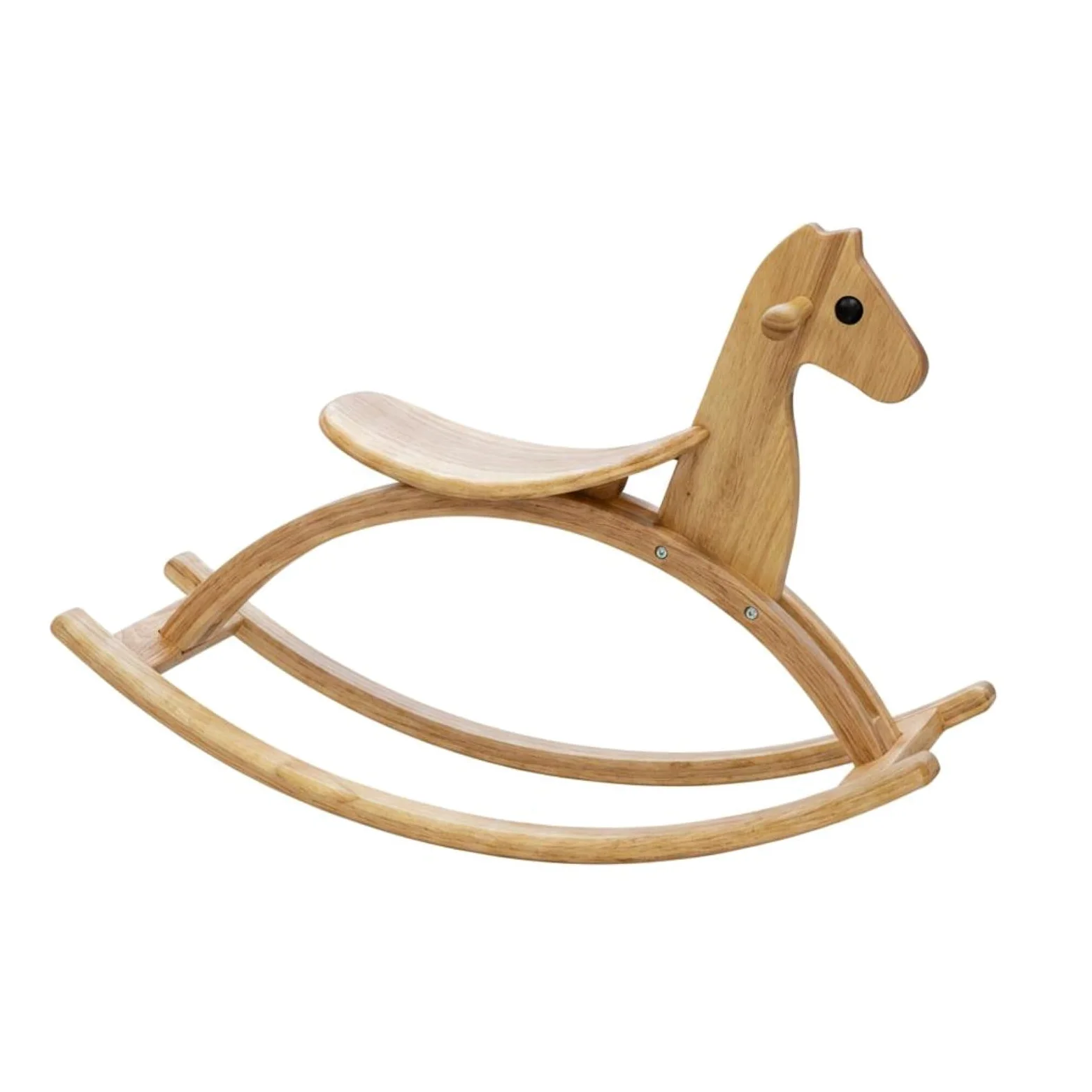 Cavallo a Dondolo Bambini Cavallino Dondolante Giocattolo Dondolo Gioco a Dondolo in Legno Stile Minimal Nordico Facile da Inserire in Casa Pattini, Natural Wood