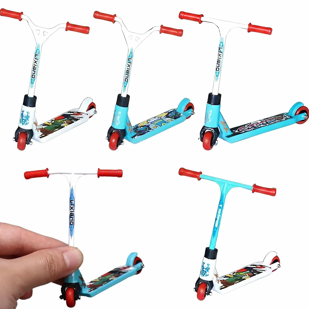 4 Pezzi Mini Monopattino Da Dito, Mini Skateboard Da Dito, Set Monopattino Da Dito, Skateboard Da Dito Per Bambini, Bomboniere - Blu E Bianco