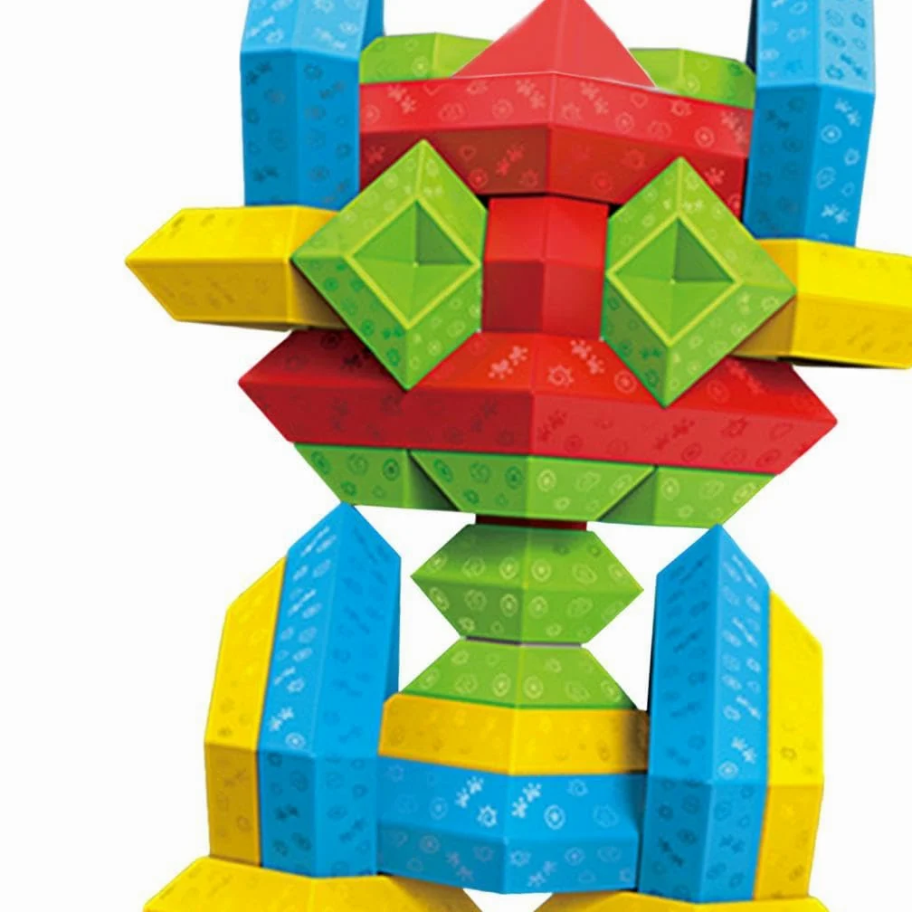 Gioco di Impilamento Piramidale, Rompicapo, attività di Apprendimento STEM, Giocattoli Educativi per Bambini in età Prescolare, 60 Pezzi