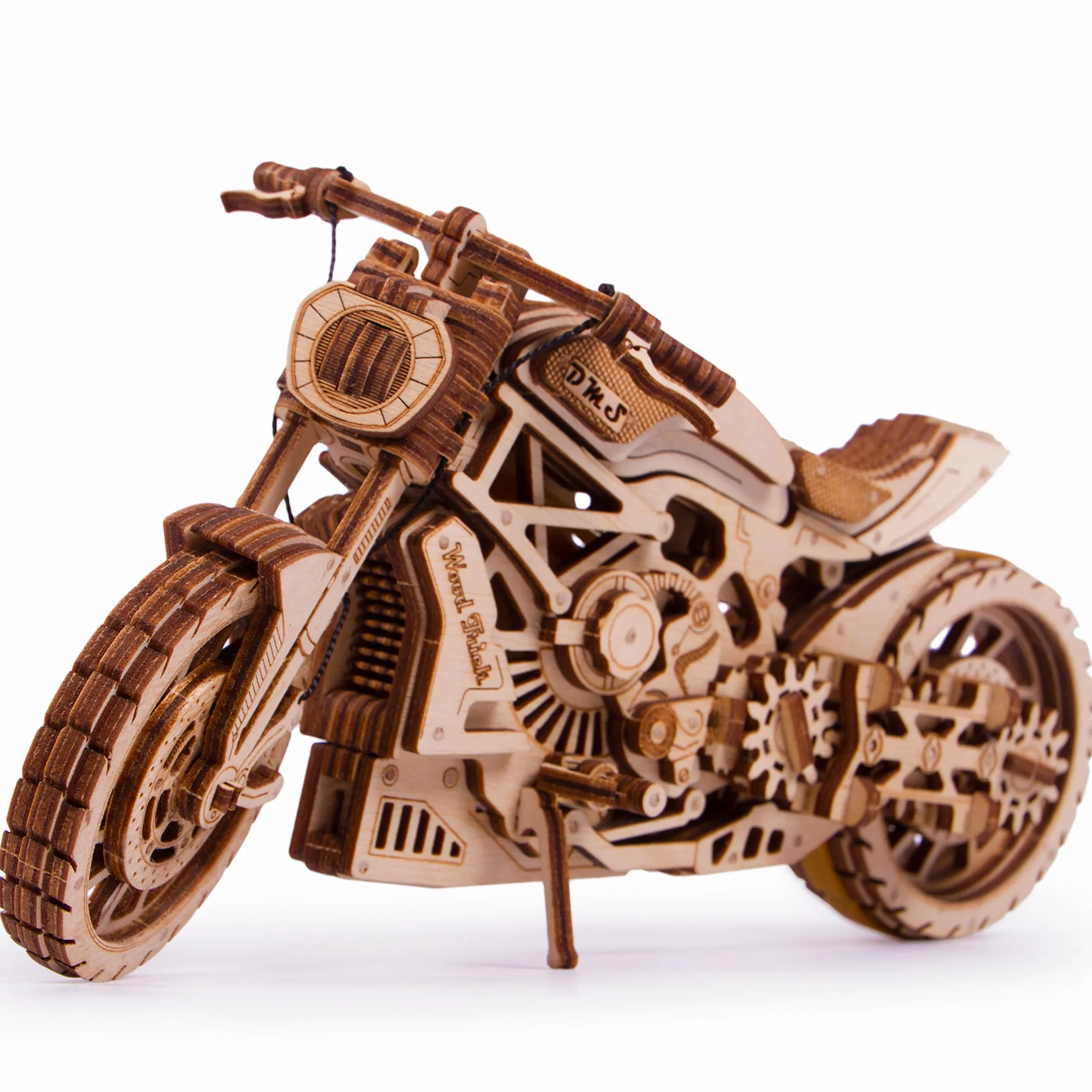 Wood Trick Motorcycle Puzzle 3D di Legno per Adulti da Costruire | [203 Pezzi] Rotola Fino a 4,9 m - Kit di Montaggio Meccanico in Legno DIY per Adulti