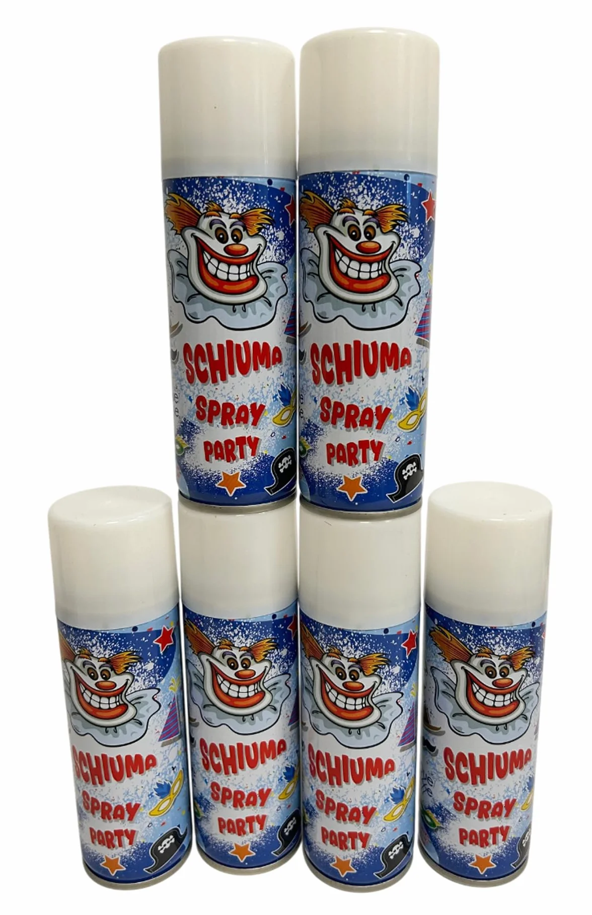 Schiuma Spray 6 pz Confezione da 6 Bombolette di Schiuma Spray Festa Party Carnevale Scherzi di Carnevale Bambini Ragazzi Adulti 150ml 100ml Bombolette Schiuma di Carnevale Schiuma Scherzo (6x 100ml)