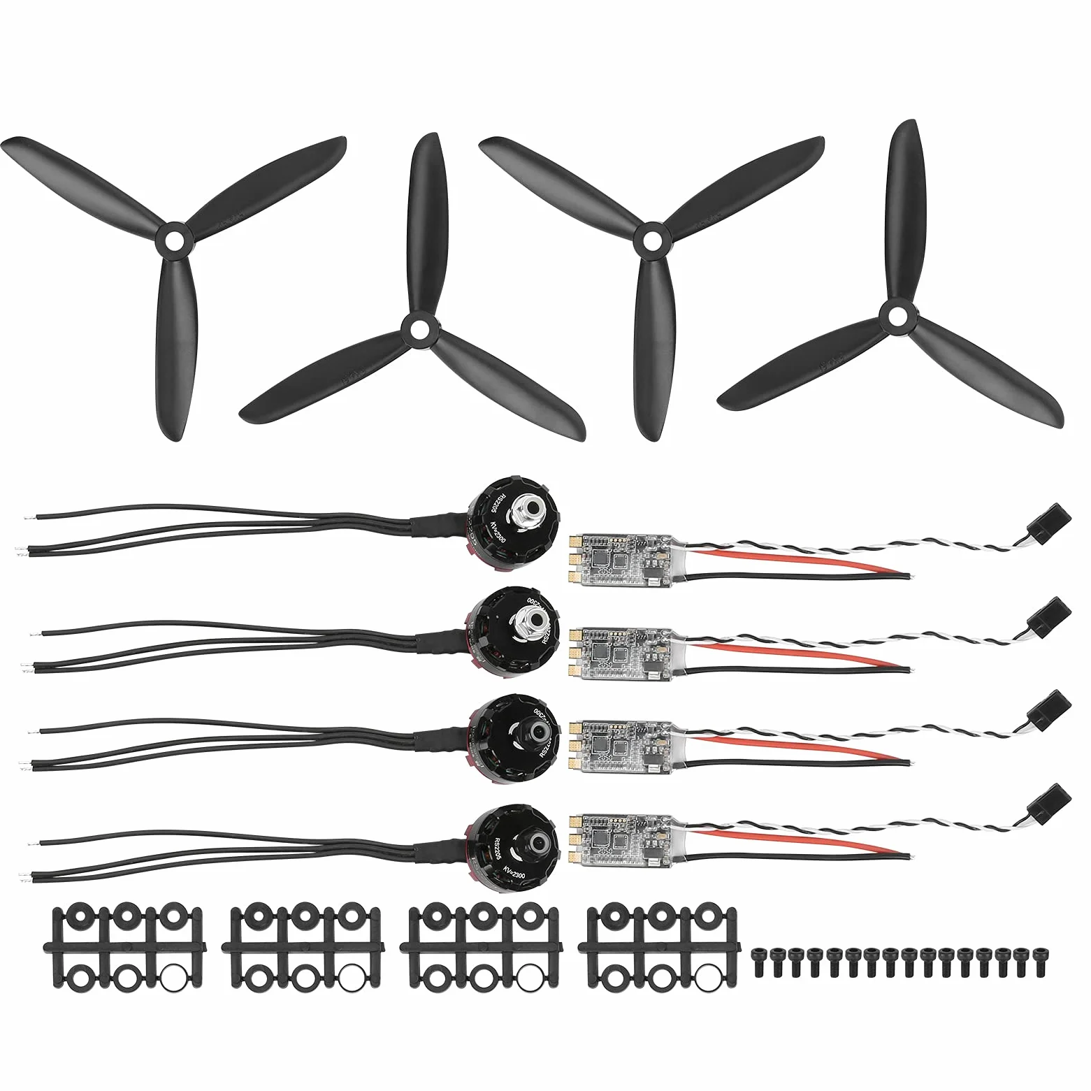 Set motore CW+CCW in lega di alluminio 2205 2300KV, ESC brushless 30A con 5045, accessorio drone RC ad alte prestazioni per quadricotteri FPV Racing e aggiornamenti auto RC