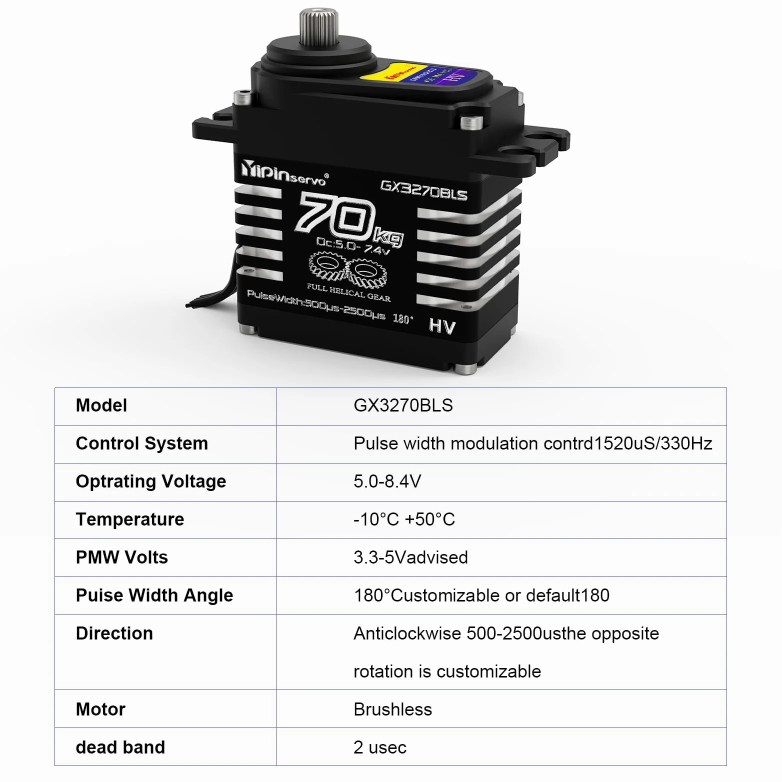 GOUPRC 70kg Servo ad alta coppia 8.4V Metallo Obliquo Gear Servo ad alta velocità per 1/8 1/10 1/12 RC Auto Crawler Boat Robot