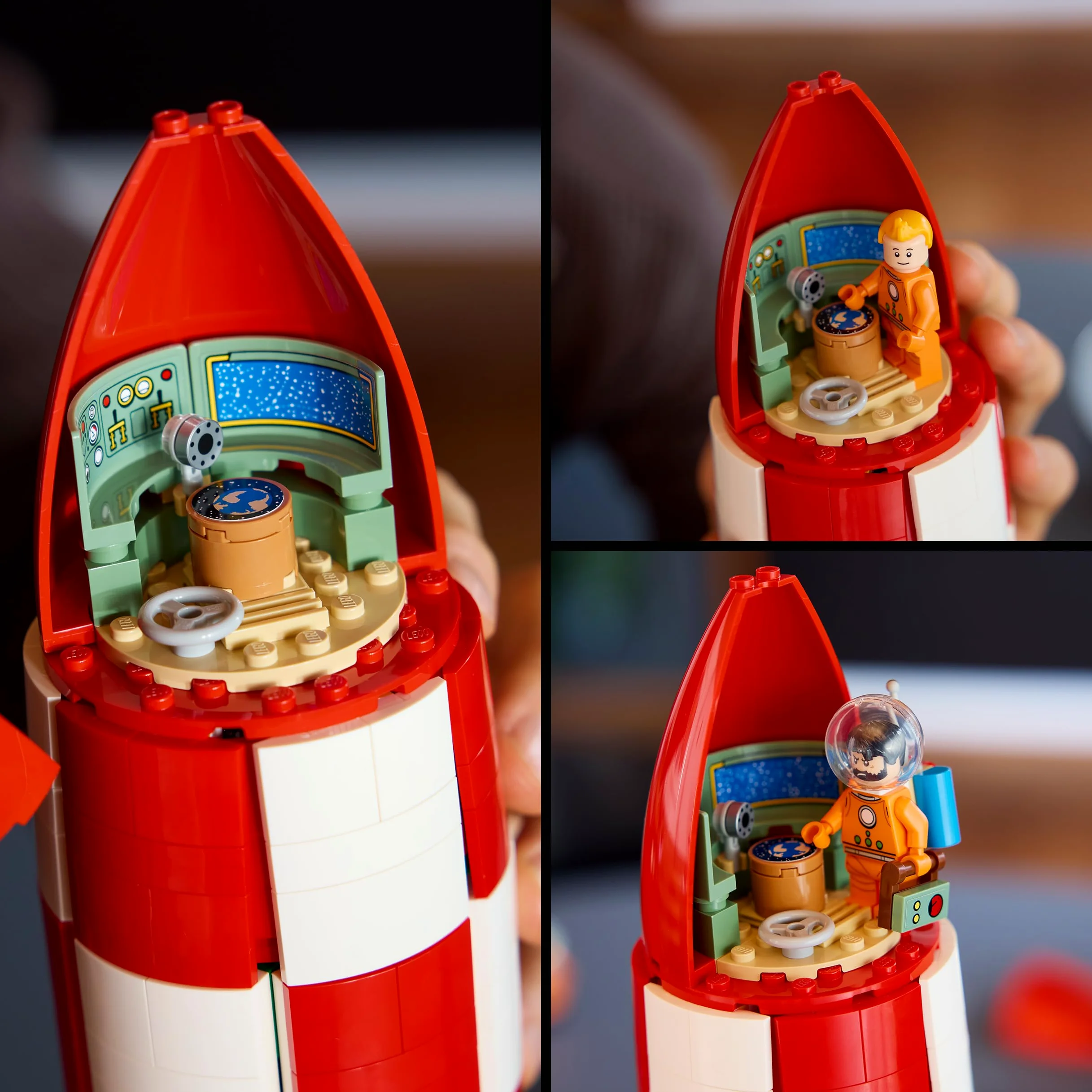 LEGO Ideas Razzo Lunare di Tintin - Kit Modellismo Spaziale per Adulti da Esposizione - 5 Minifigure e Cane Snowy - Decorazioni da Scrivania Fai da Te - Idea Regalo per i Fan dei Fumetti - 21367