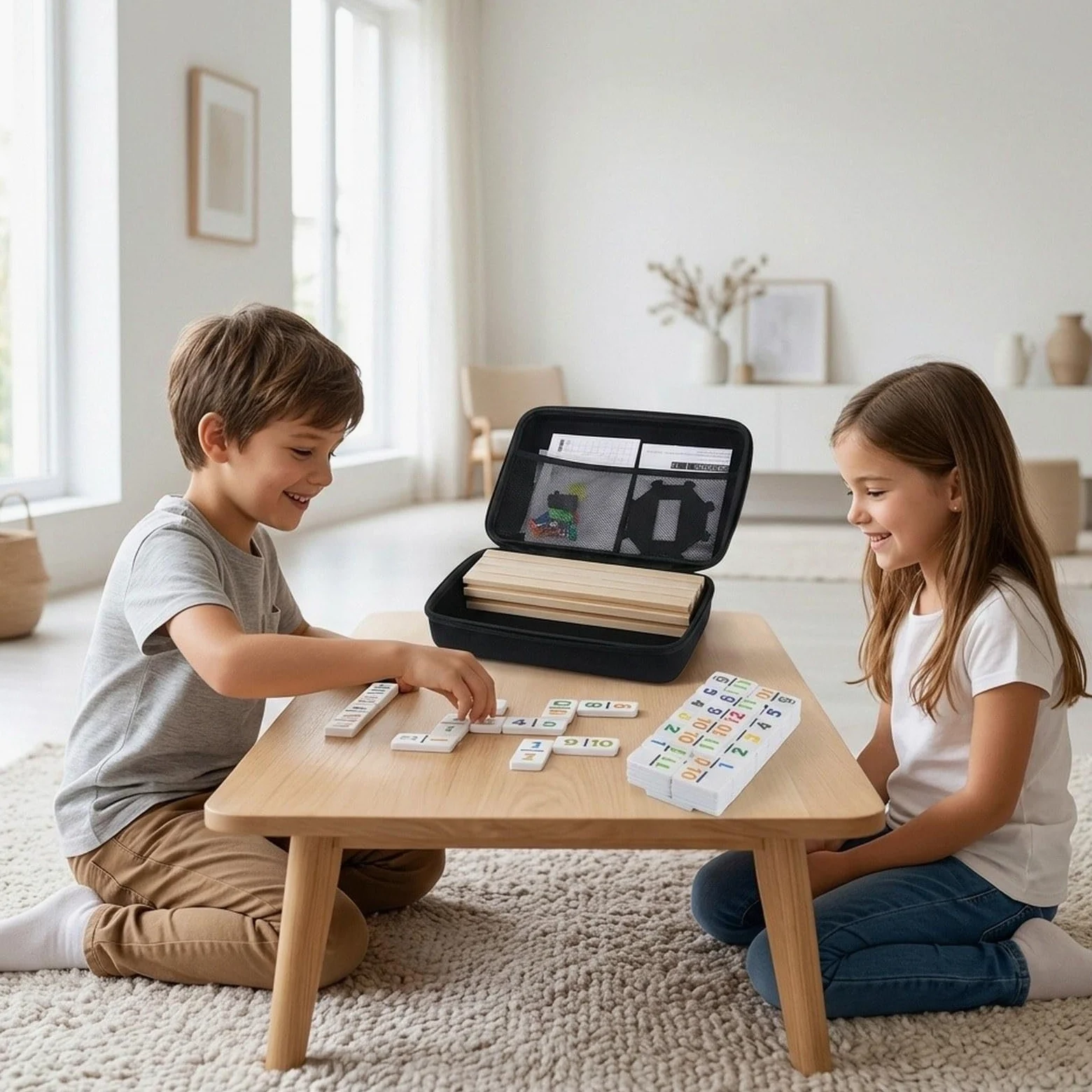 136 Pezzi Set Gioco Educativo da Tavolo Blocchi Costruzione Legno Catena a Reazione Adatto per Bambini Adulti Feste Party Famiglia, 91 Numero di Piastrelle