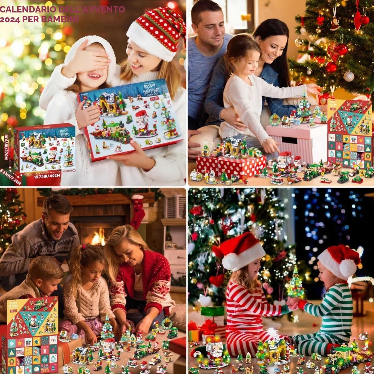 KAHEIGN Calendario Dell'avvento 2025, Conto alla Rovescia di Natale di 24 Giorni con 1123 Pezzi 6 in 1 Treno Babbo Natale Casa Albero Blocchi da Costruzione per Bambini Natales Regali Bomboniere