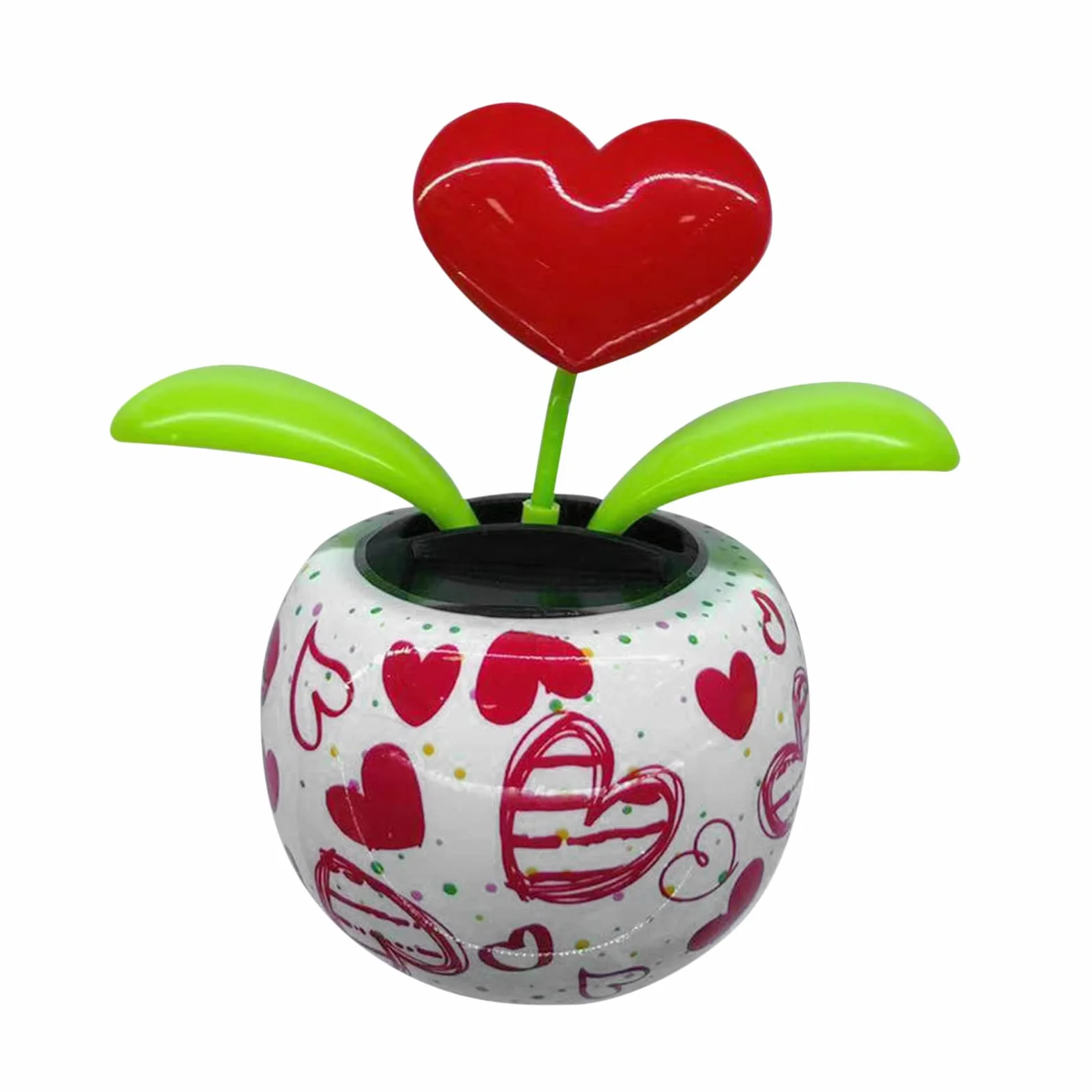 Fiori Danzanti ad Energia Solare Simpatico Cuore Oscillante Ballerino di Fiori Fiori Flip Flap, Bobblehead Auto Ecologico Fiori Danzanti Solari per Auto e Decorazione Domestica Regalo