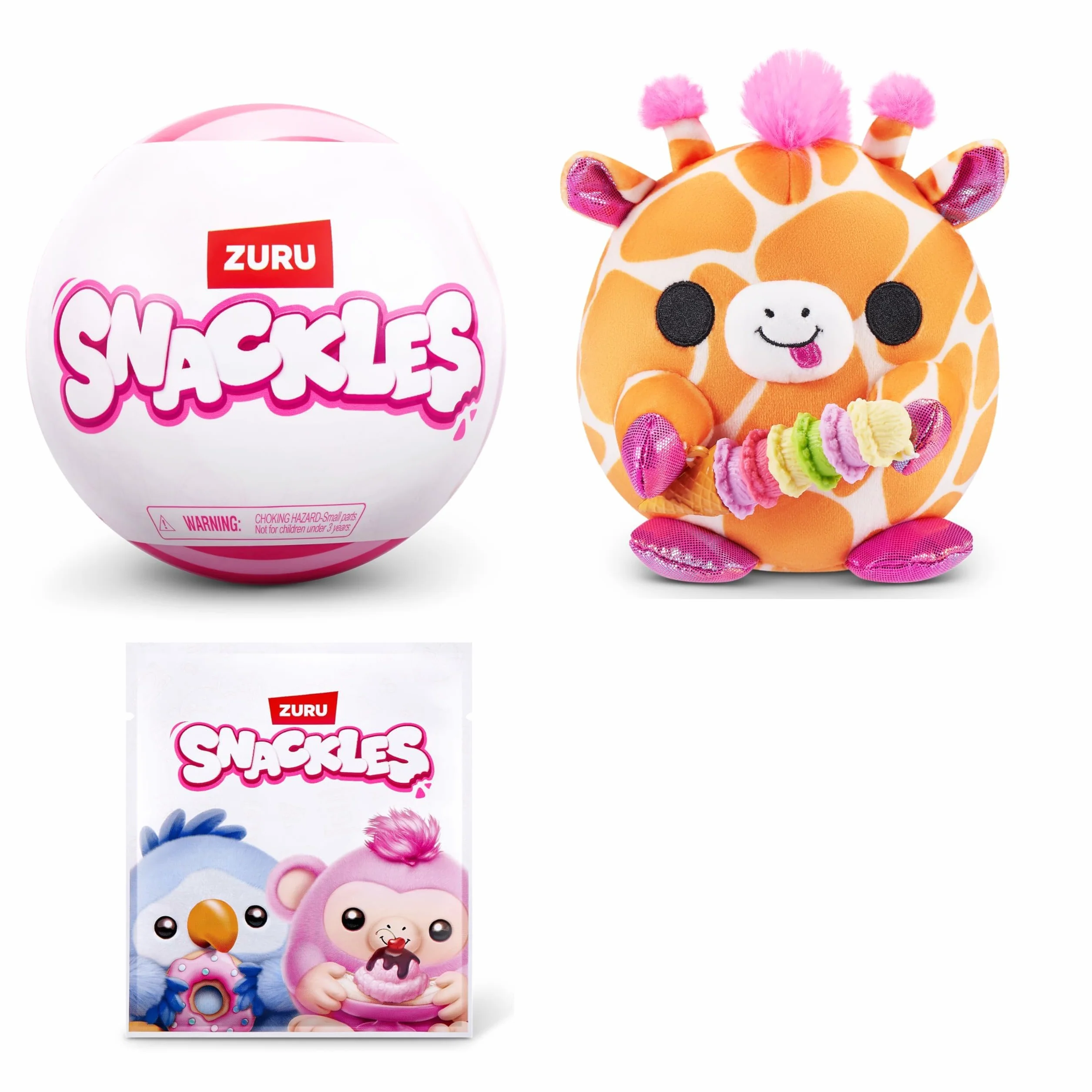 Snackles, peluche Serie 1 non da 13 cm di ZURU, peluche con accessorio snack (assortimento casuale)