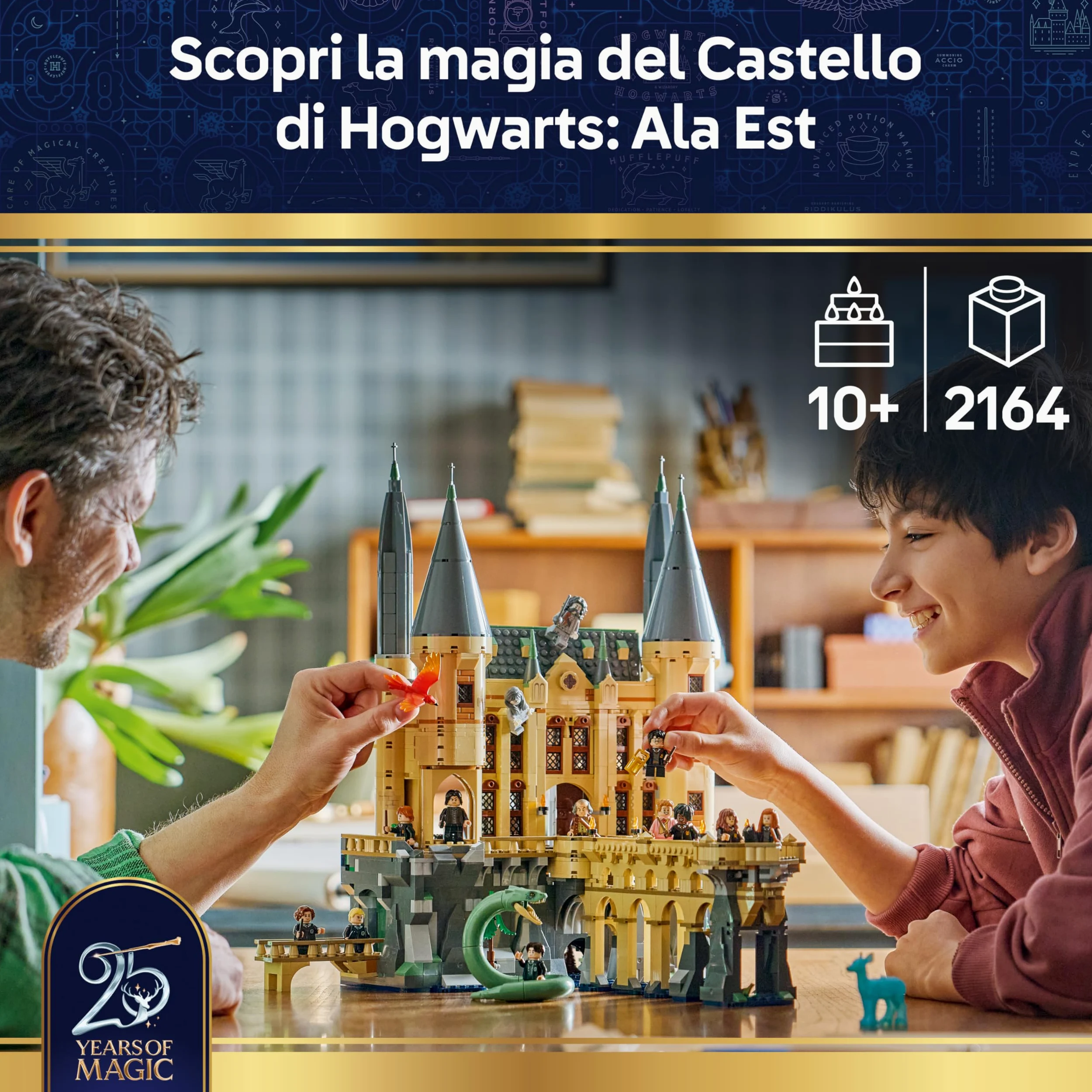 LEGO Harry Potter Castello di Hogwarts: Ala Est Giocattolo - Modello in Miniatura con 13 Minifigure e Patronus da Collezione - Decorazione Cameretta - Regalo per Bambine e Bambini da 10 Anni - 76473