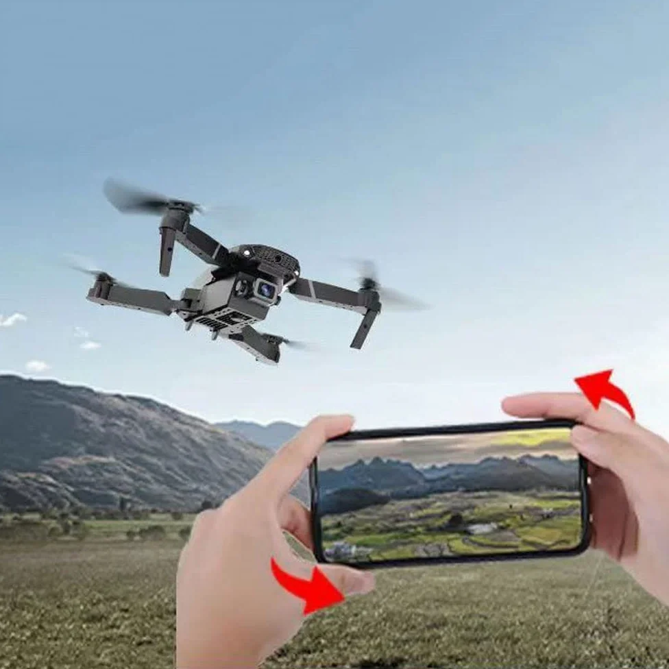 GUYANA Drone FPV Pieghevole con Doppia Fotocamera WiFi HD 8K per Principianti e Bambini Adulti; Quadcopter RC 8000 Metri di Distanza del Telecomando, Posizionamento del Flusso Ottico