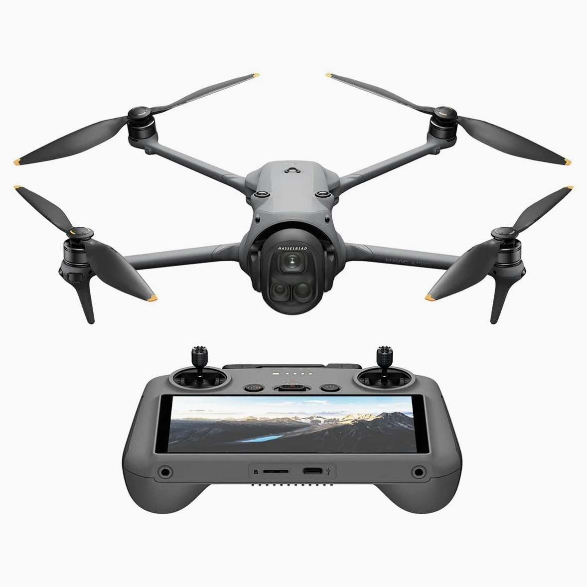 DJI Mavic 4 Pro con DJI RC 2, drone di punta con tripla fotocamera | Fotocamera Hasselblad da 100 MP con CMOS 4/3, drone per professionisti, trasmissione video a 30 km, volo fino a 51 minuti