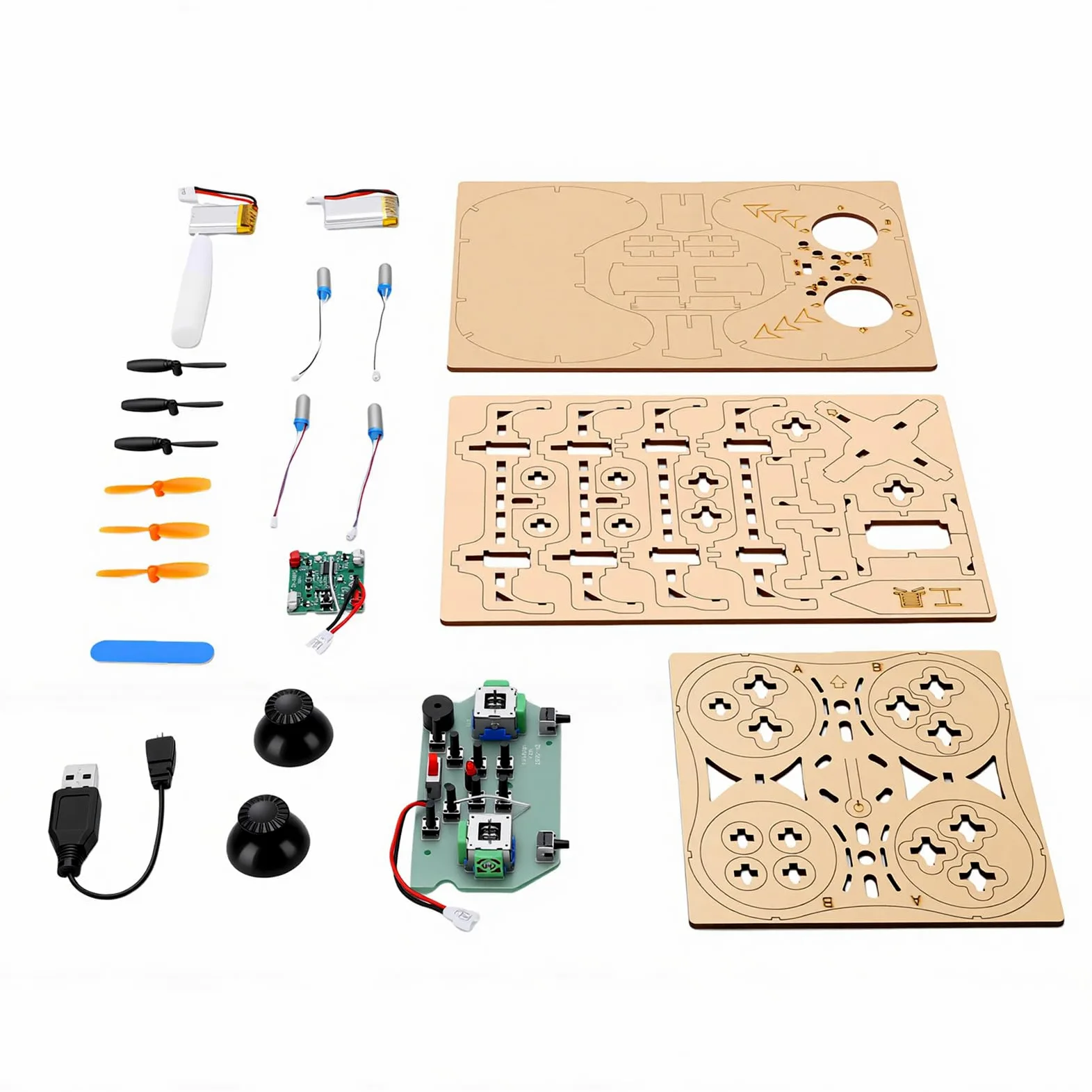 Generic Kit Drone in Legno, Progetto di Costruzione in Legno Quadricottero Telecomandato Educativo per Modellini di Aerei da Competizione