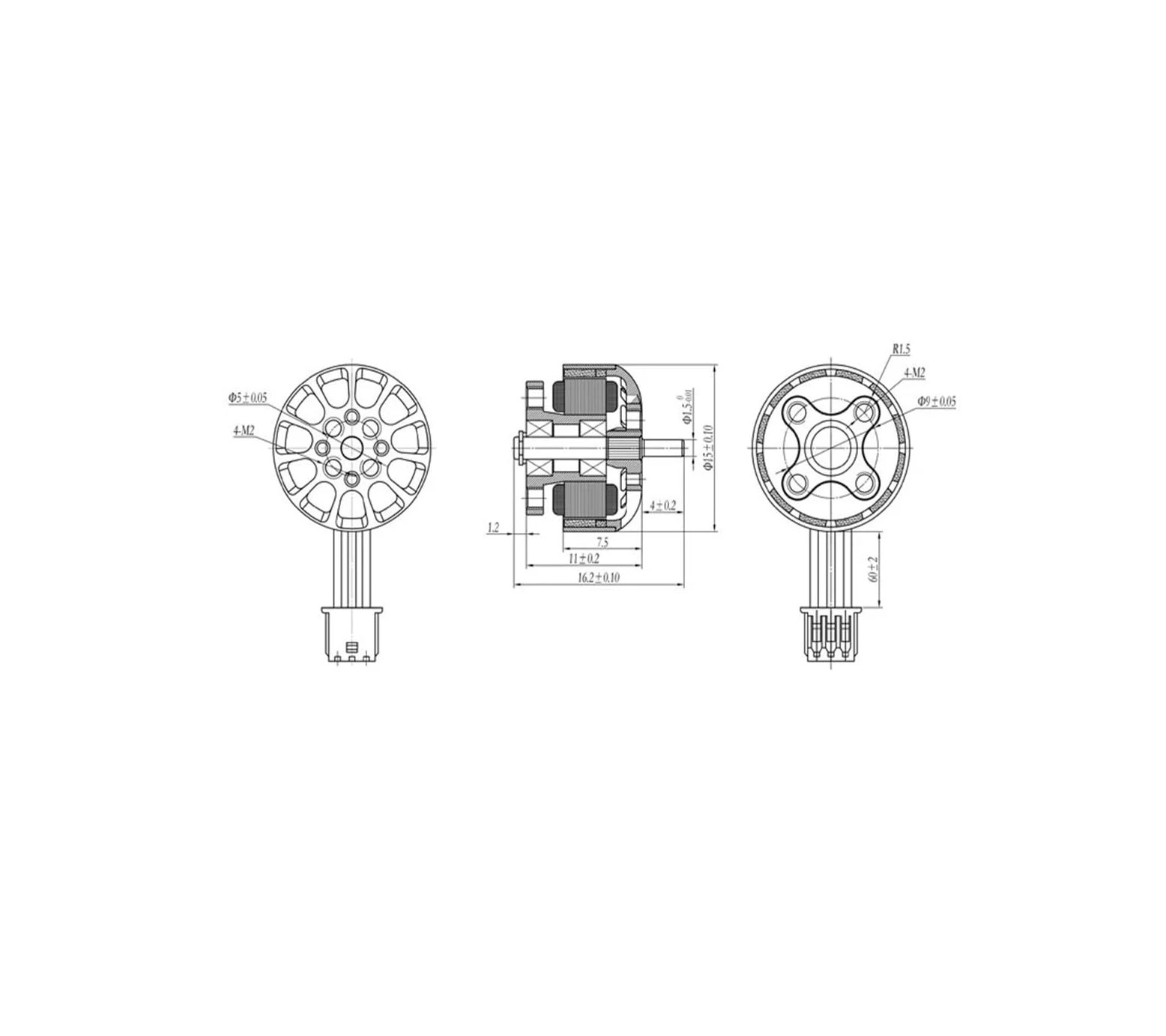 Motore Brushless EX1204 5000KV 6500KV 2-4S per RC FPV Drone Cinewhoop | Ultraleggero 5,9g, statore 12mm, alta efficienza, silenzioso per eliche 3 pollici(1PCS 5000KV)