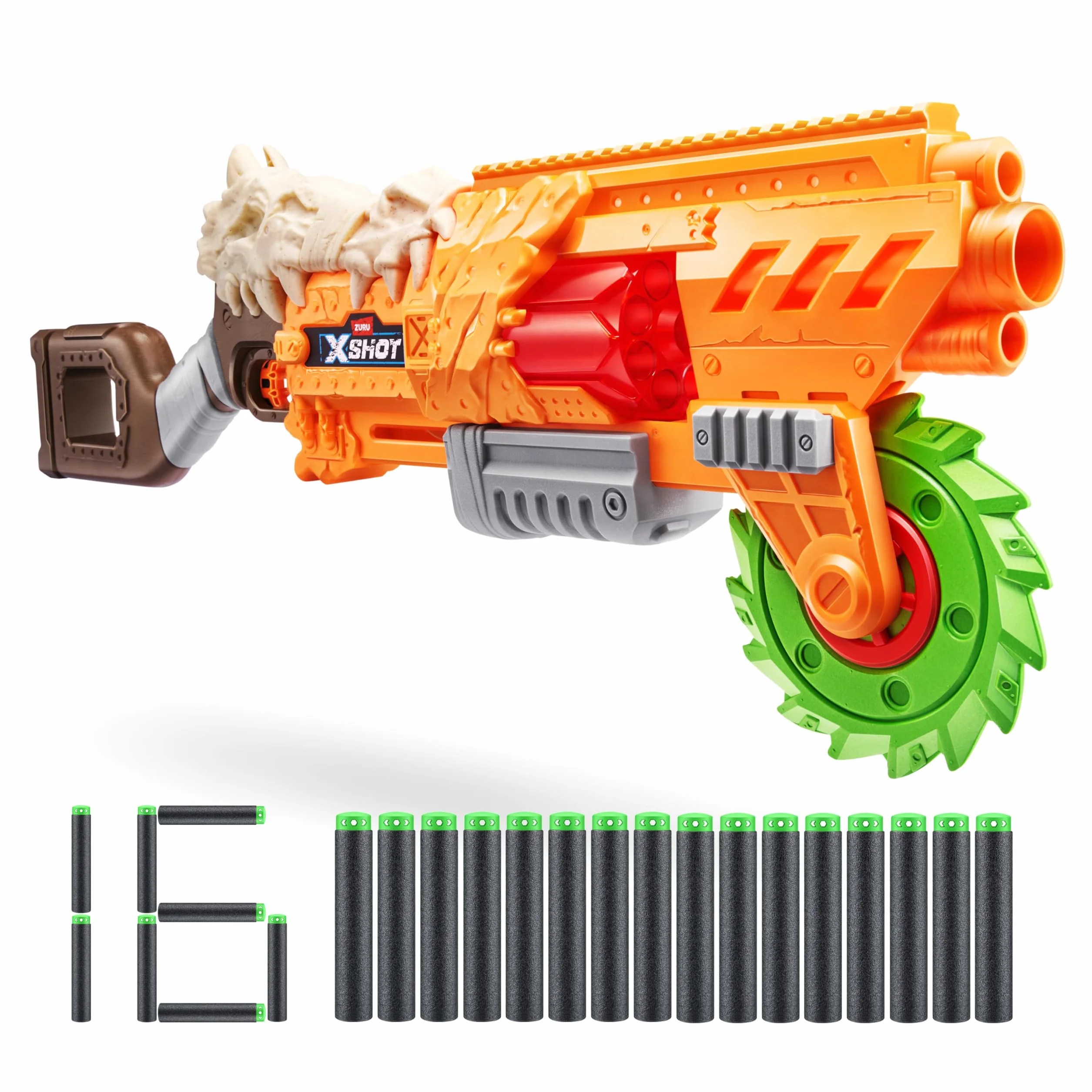 XSHOT Insanity HorrorFire Doomsday di ZURU con 16 dardi, dardi con tecnologia Air Pocket e scomparto per dardi, giocattolo da usare all’aperto per bambini e bambine, ragazzi e adulti