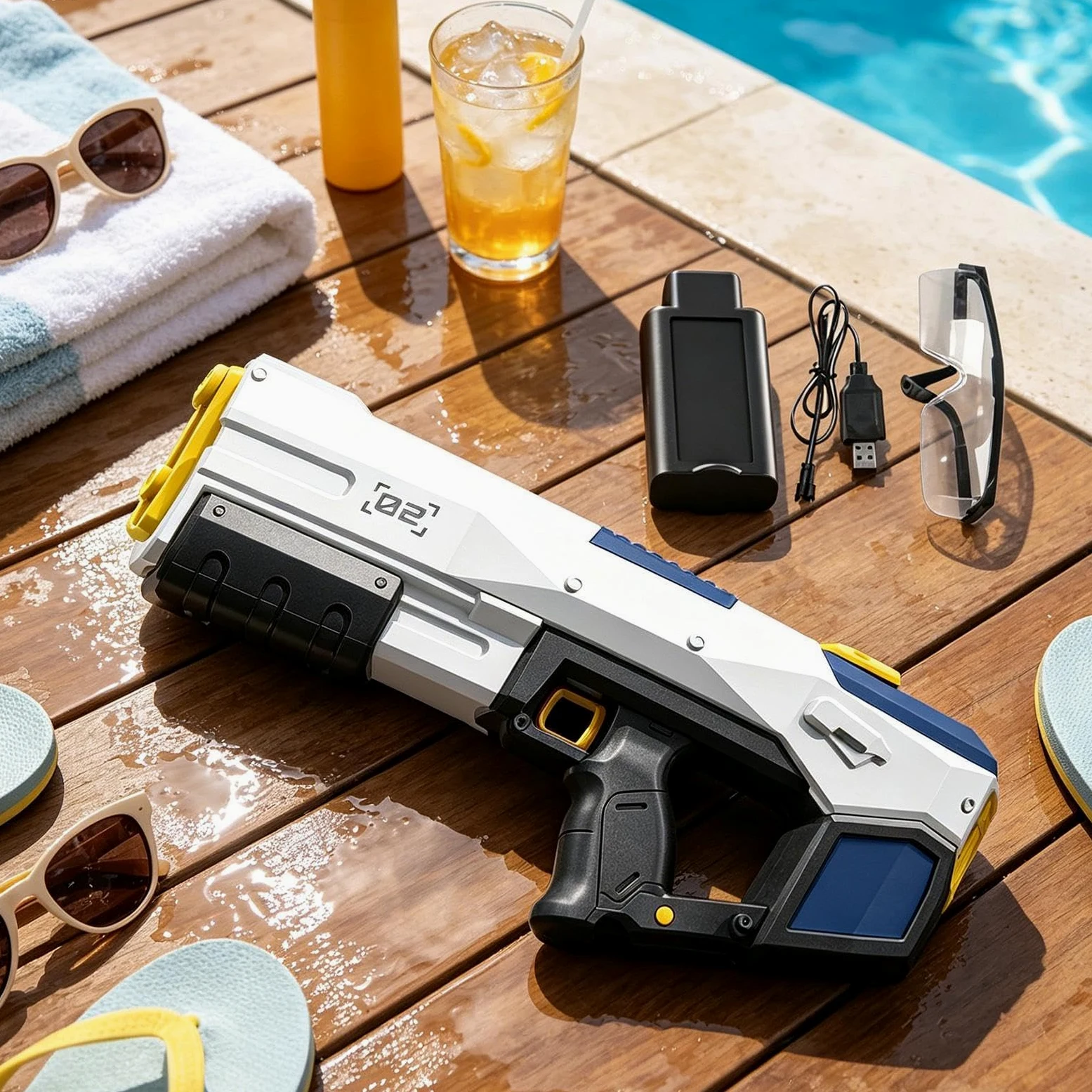 Pistole ad Acqua per Bambini Automatico potente con lunga gittata | Giocattoli spruzzatori d'acqua della piscina per bambini per Cortile, Spiaggia, Piscina, Viaggio, Vacanza, , Prato,