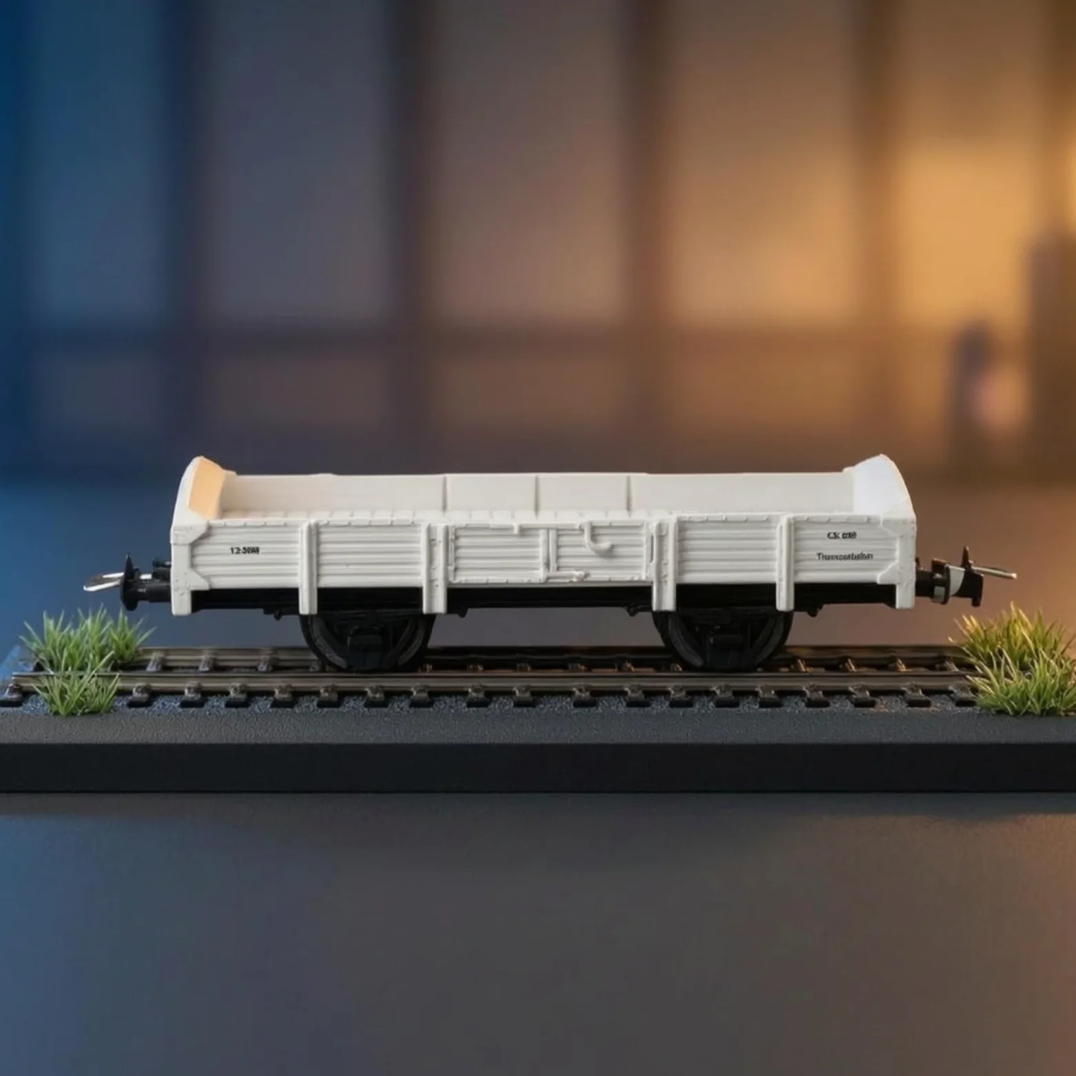 Carro Pianale HO Realistico Carro Piatto Basso Profilo Modellino Ferroviario per Modellisti, Collezionisti