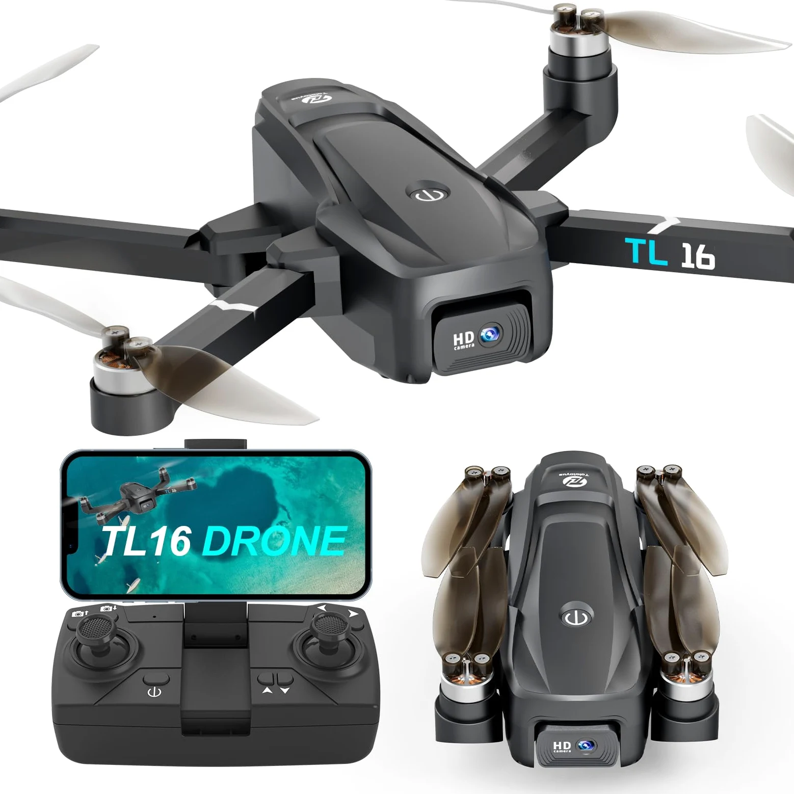 Droni con Telecamere Brushless Motore Drone per Adulti Principianti 2 Telecamere FPV RC Quadcopters Pieghevole Motorizzato 1080P Camera Regolabile UAV APP di Controllo 3D Flips