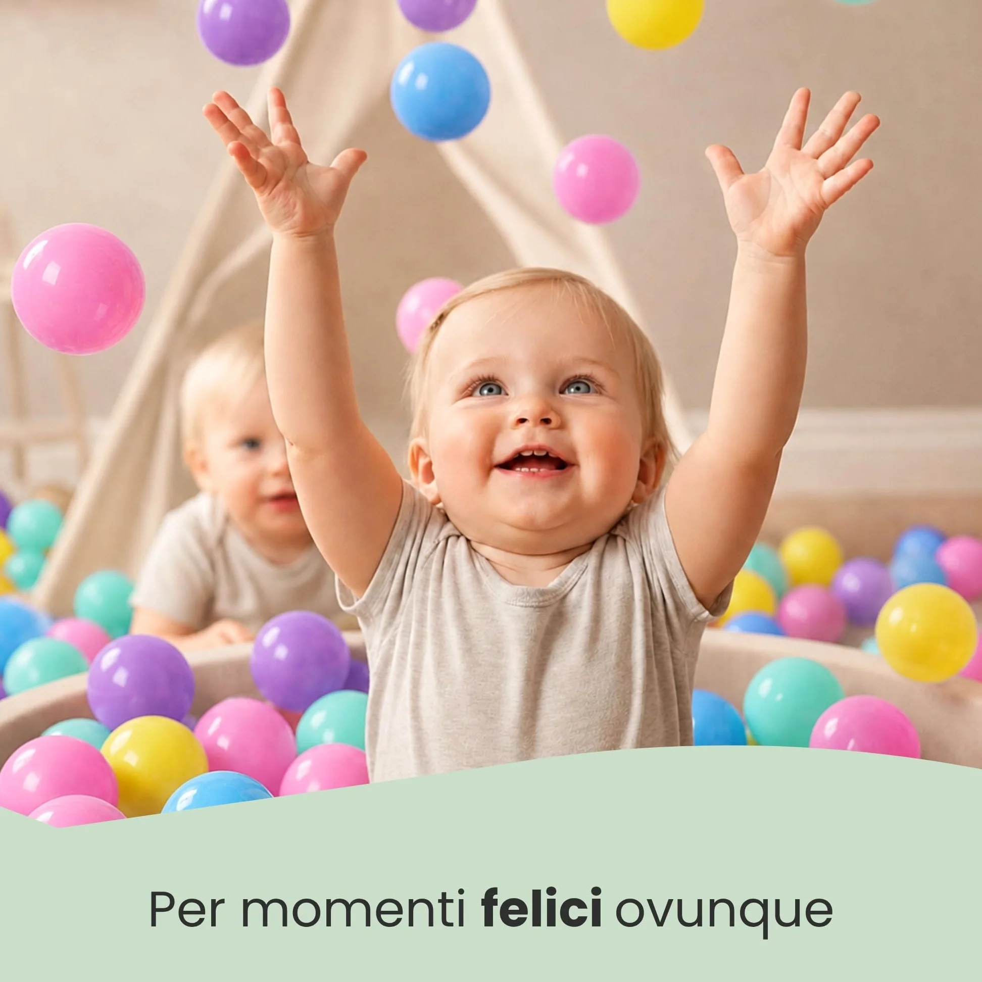 LittleTom Dalla Nascita: 1000 Palline per Piscina Bambi 5,5cm - Palline Plastica Bambini Colorate - Palline Gioco Palla per Piscina Giochi per Piscina Neonato - Palline Bimbi Colorate Palloni Piscina