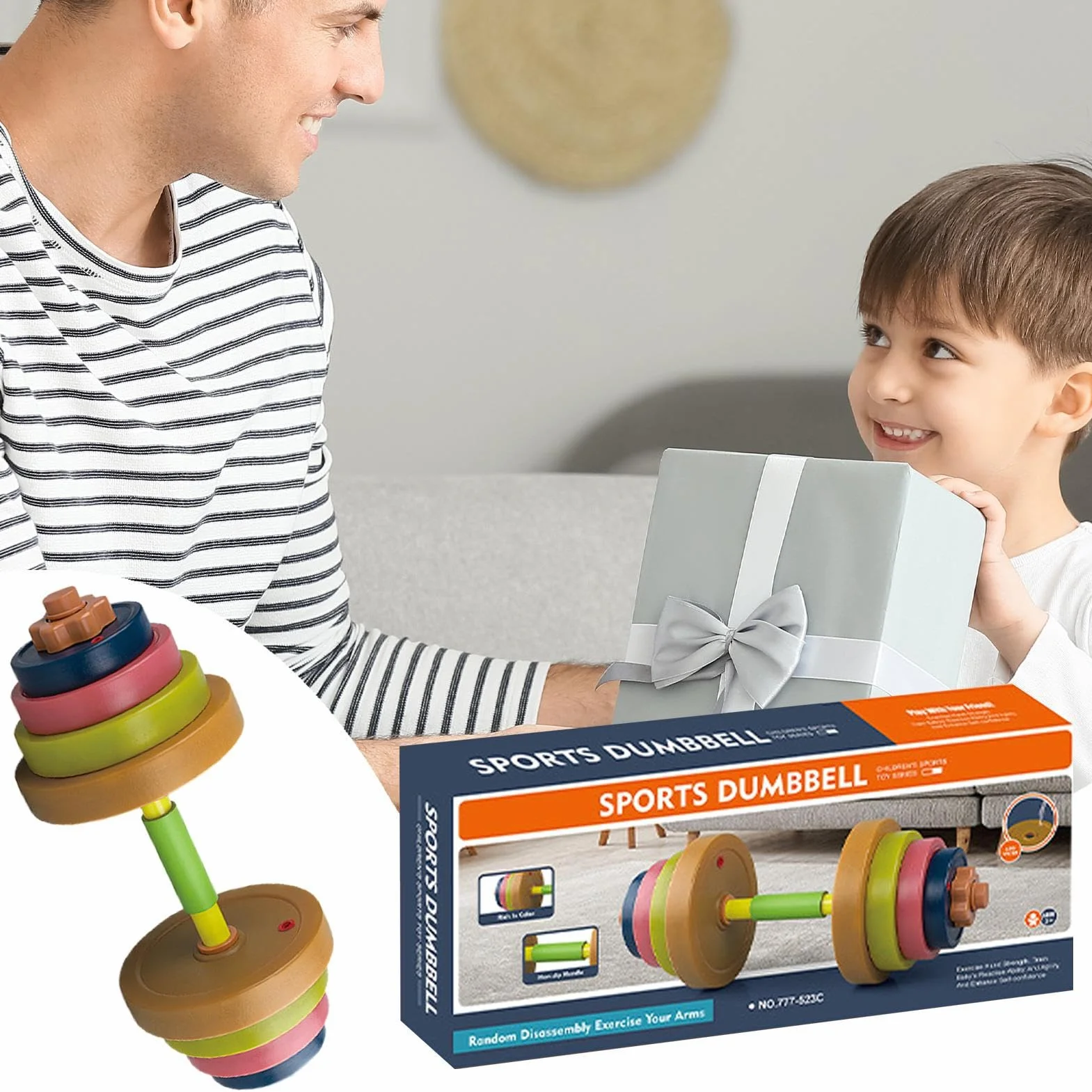 Kids Dumbbell Toy, Set Di Pesi Per Bambini - Set Di Sollevamento Pesi Per Bambini | Giocattolo Di Allenamento Regolabile, Attrezzature Da Palestra, Giocattolo Per Il Corpo Per Bambini, Giocattolo Di A