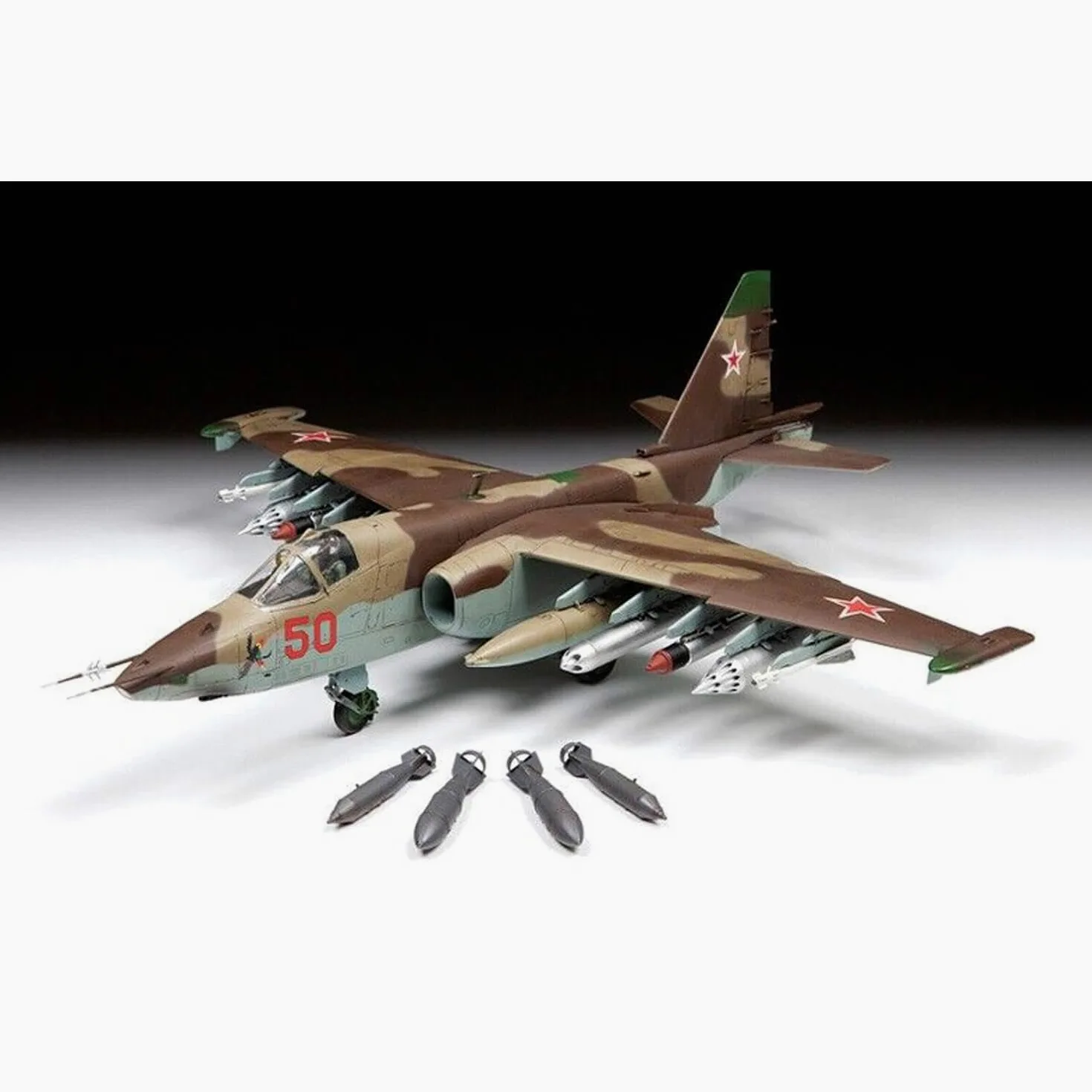 ZVEZDA 4807 1:48 Sukhoi SU-25 Frogfoot Sov.att.airc. - Kit modellino in plastica, da assemblare, riproduzione dettagliata, non verniciata
