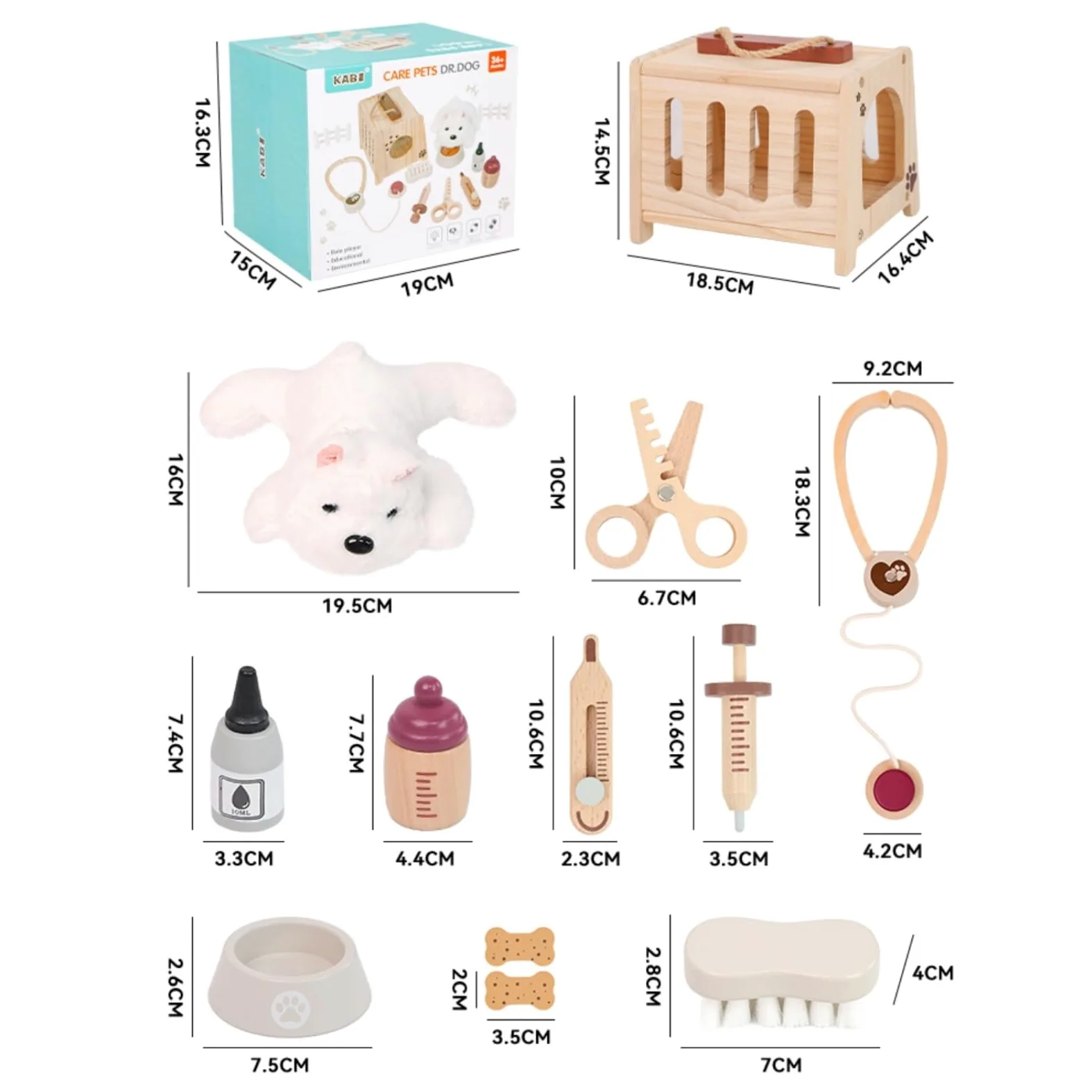 kowaku Valigetta da Veterinario con Peluche Educativo Set Veterinario Giocattolo Completo Valigetta con Borsa da Trasporto per Bambini