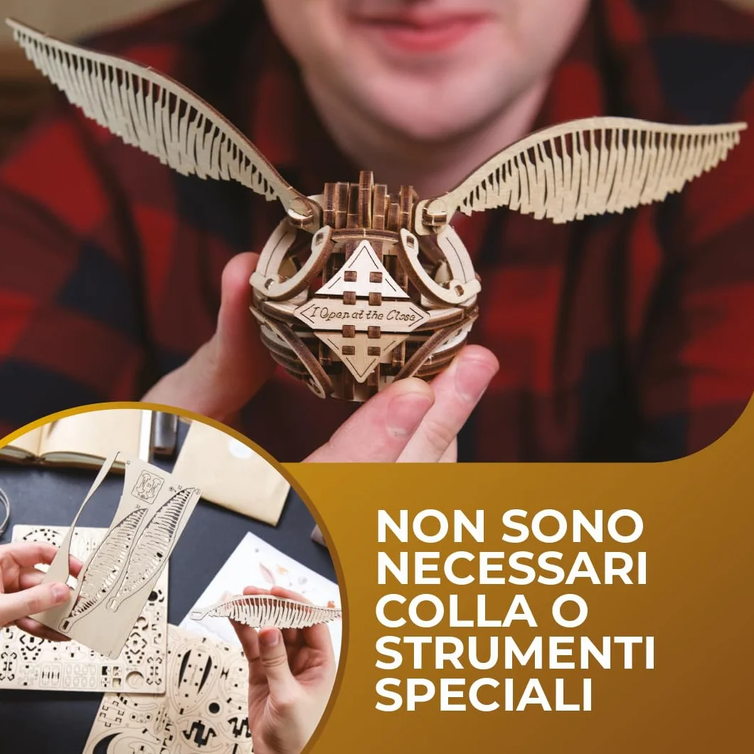 UGEARS Puzzle in legno 3D per adulti – Harry Potter, Kit Puzzle 3D Harry Potter, 120 Pezzi, 14.5 x 22 cm, Età: 14 anni e su