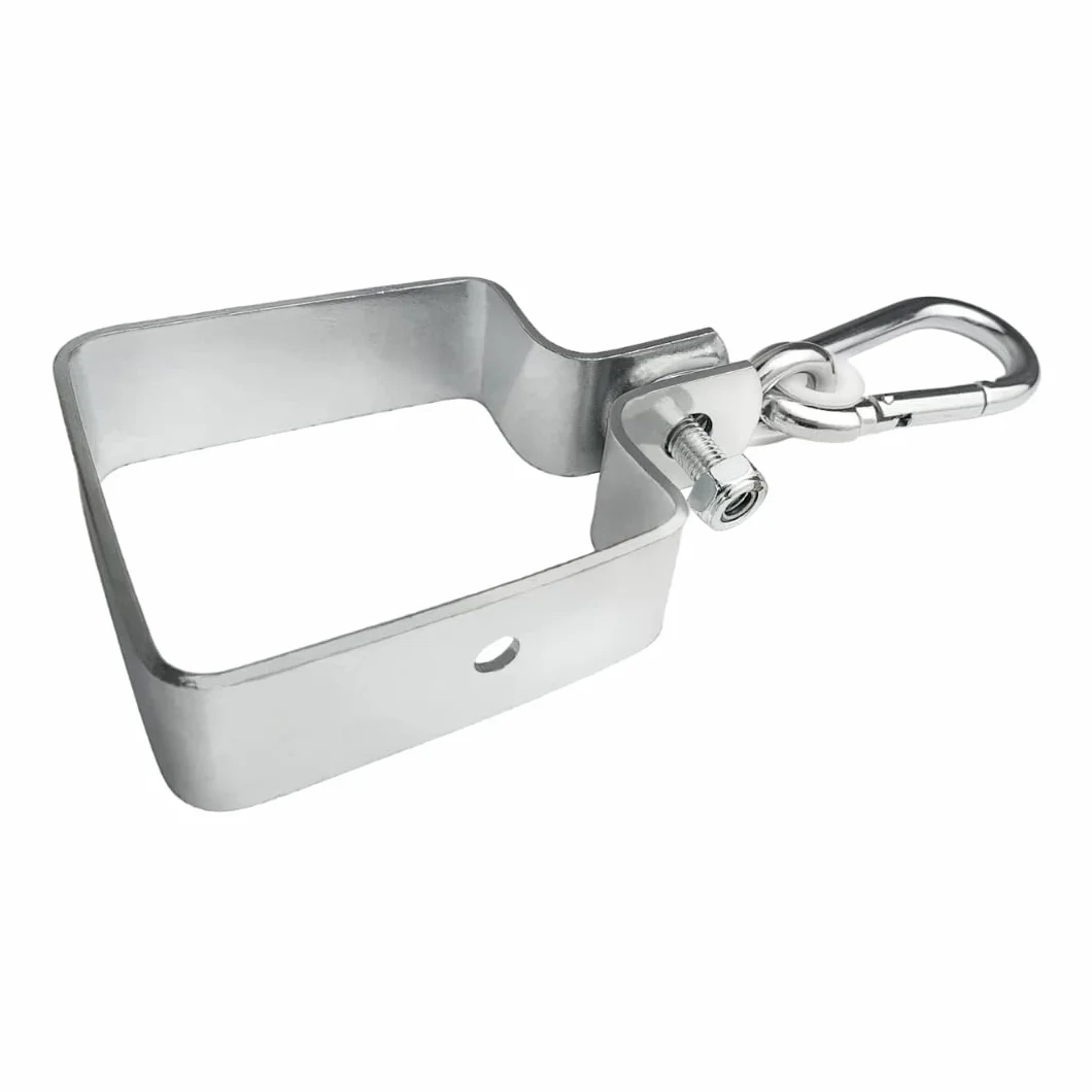 Set di 2 Ganci per Altalena con Moschettone 90x90mm Ganci A Manica Collare per Altalena - Moschettone Quadrato Supporto per Gancio Gancio per Travi O Legni Quadrati Supporto