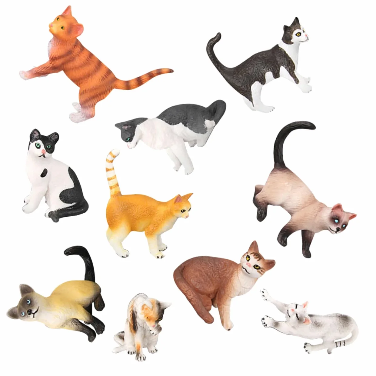 ABOOFAN 10 pezzi Modellini Decorativi Realistici per Giocattoli Educativi Festa e Casa Figurine Gattini Resistenti e Colorate