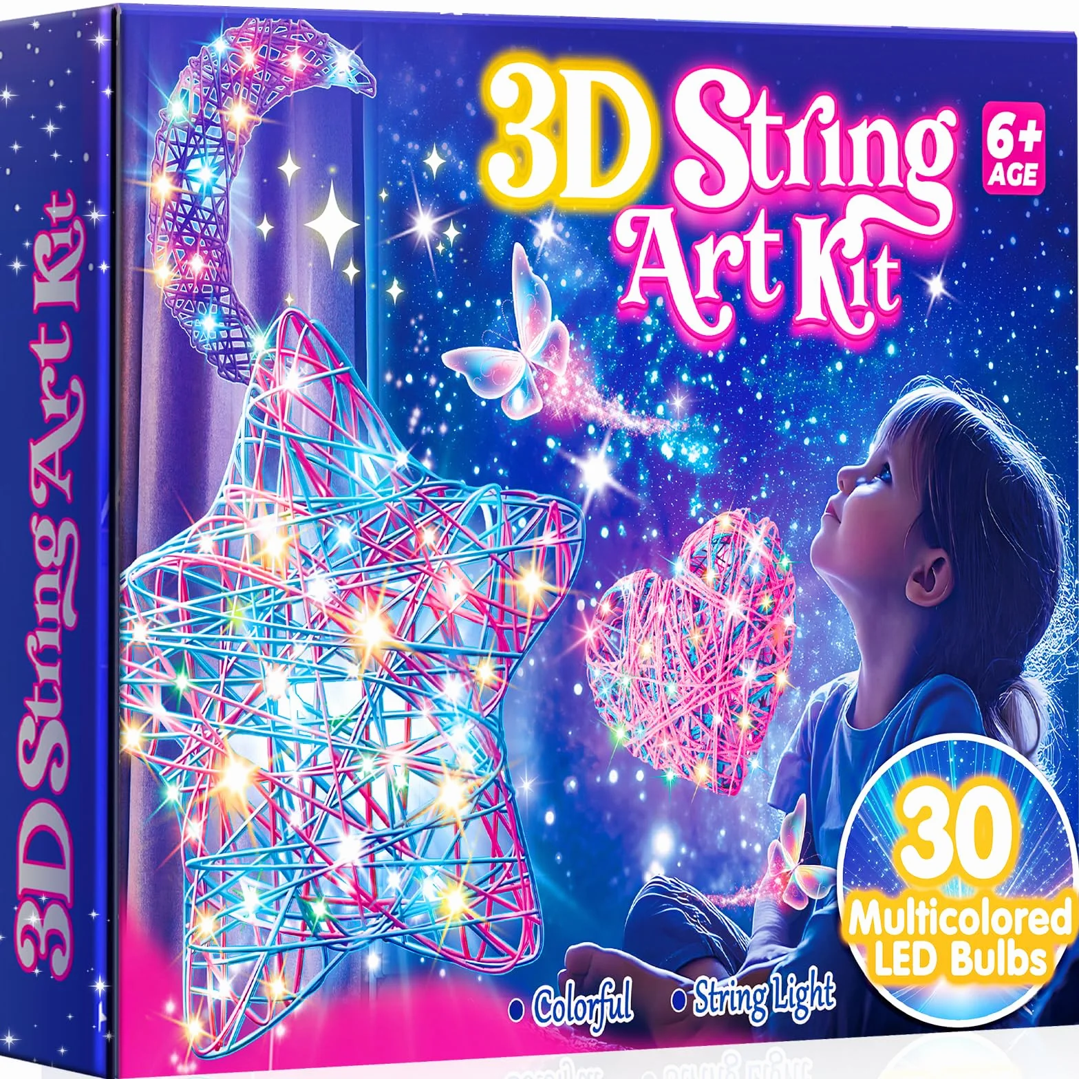 Hapikids Regalo Bambina 6 7 8 9 10 11 12 Anni, String Art Giochi Bambina 8-12 Anni Femmina Kit Fai da Te Regalo per Bambini 8-10 Anni String Art Regali di Compleanno per Bambini