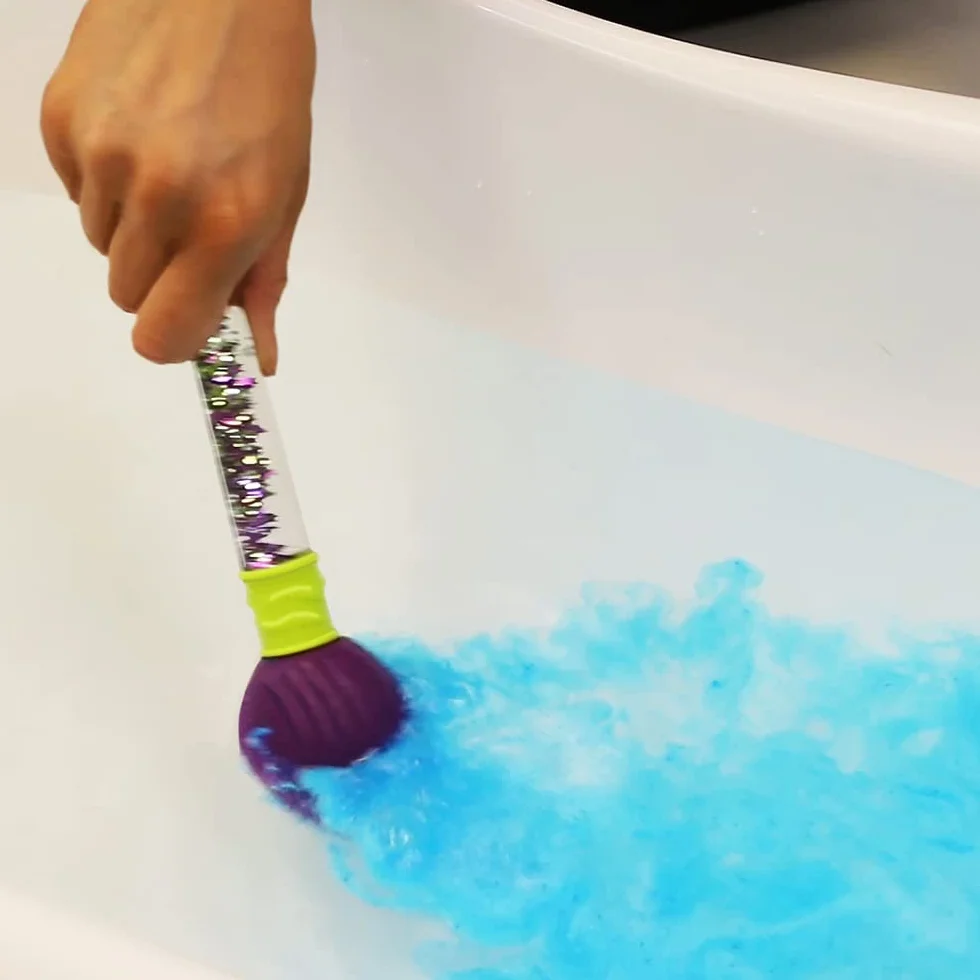 ZIMPLI - Baff Bombz Magic Brush, 4 x bombe da bagno, bacchetta magica, dipingi magicamente l'acqua del bagno, giocattolo per bambini, ricariche disponibili nel nostro negozio ZIMPLI