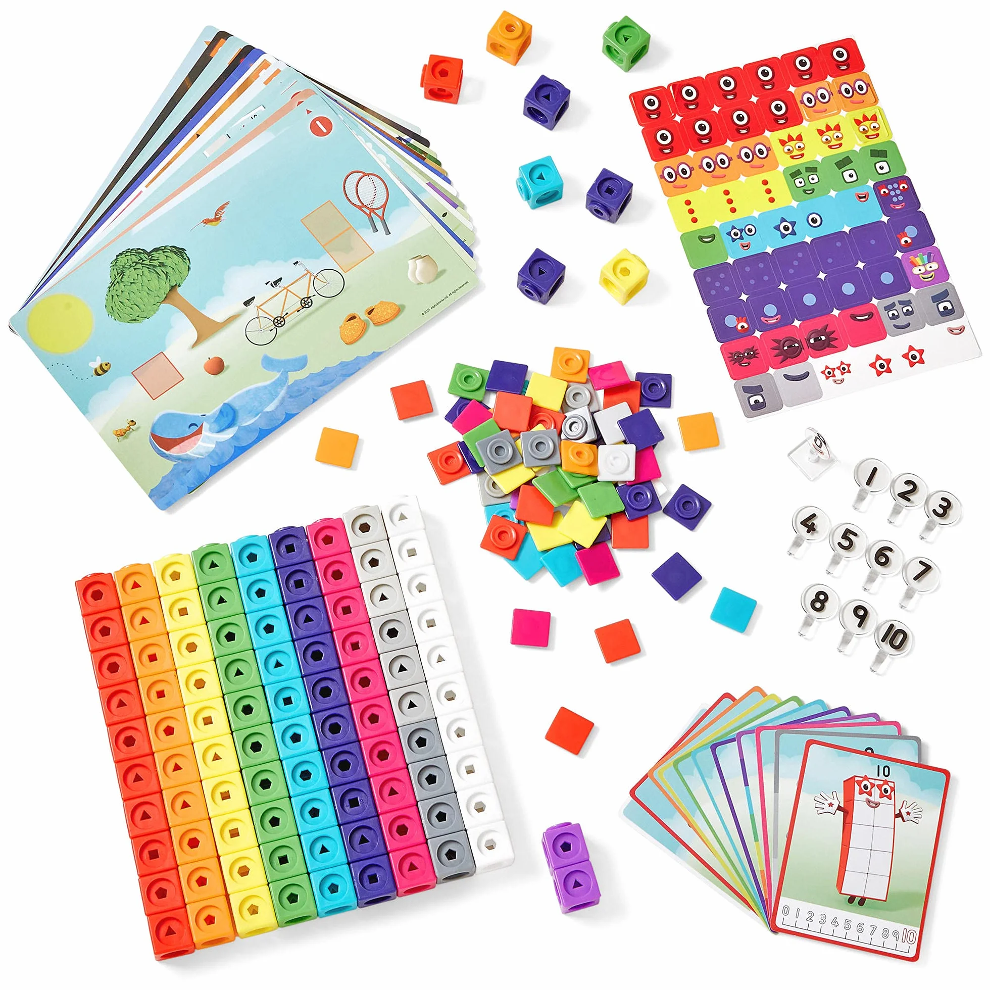 Learning Resources Set di attività Numberblocks 1-10 con i Cubi MathLink, Apprendimento della Matematica nei Primi Anni, Costruire, Imparare e Giocare in Classe e a casa, dai 3 Anni