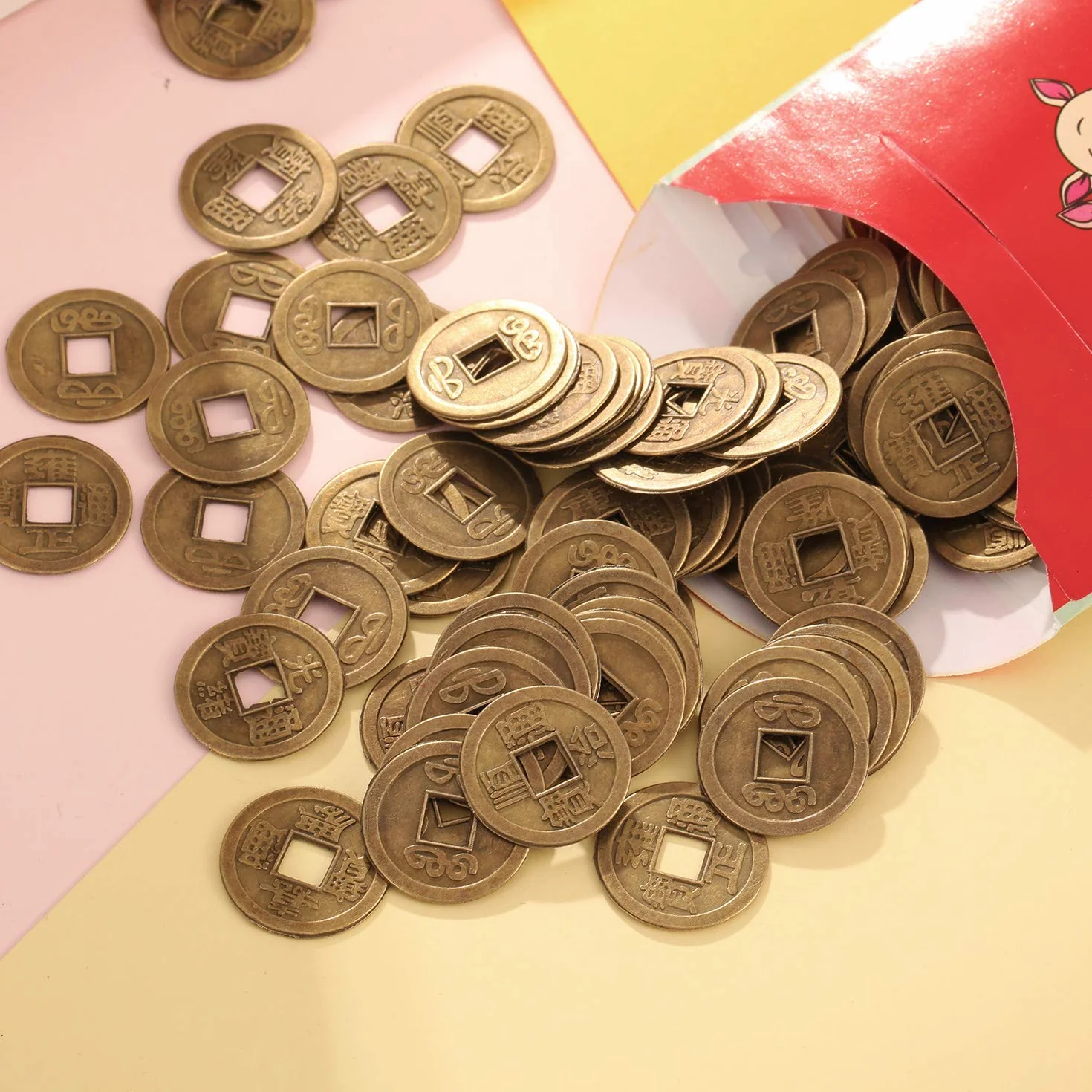 200 Pezzi Monete Feng Shui Cinesi Monete di Buona Fortuna Monete I-Ching per Salute e Ricchezza, 2 cm