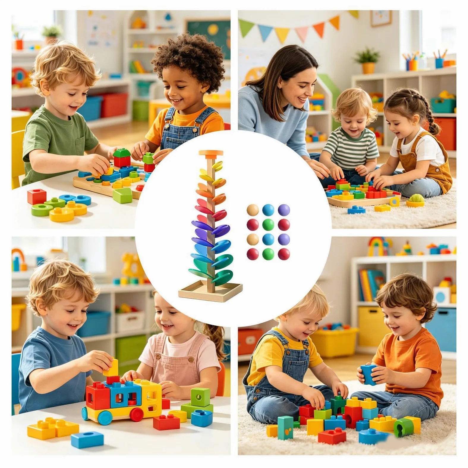 Pista Per Biglie Giochi Musicali Con Biglie A Caduta E Smistamento | Di Pista A Biglie Musicale Ad Albero Per Bambini Scuola 'Infanzia, Sala Giochi, Bambine E Bambini