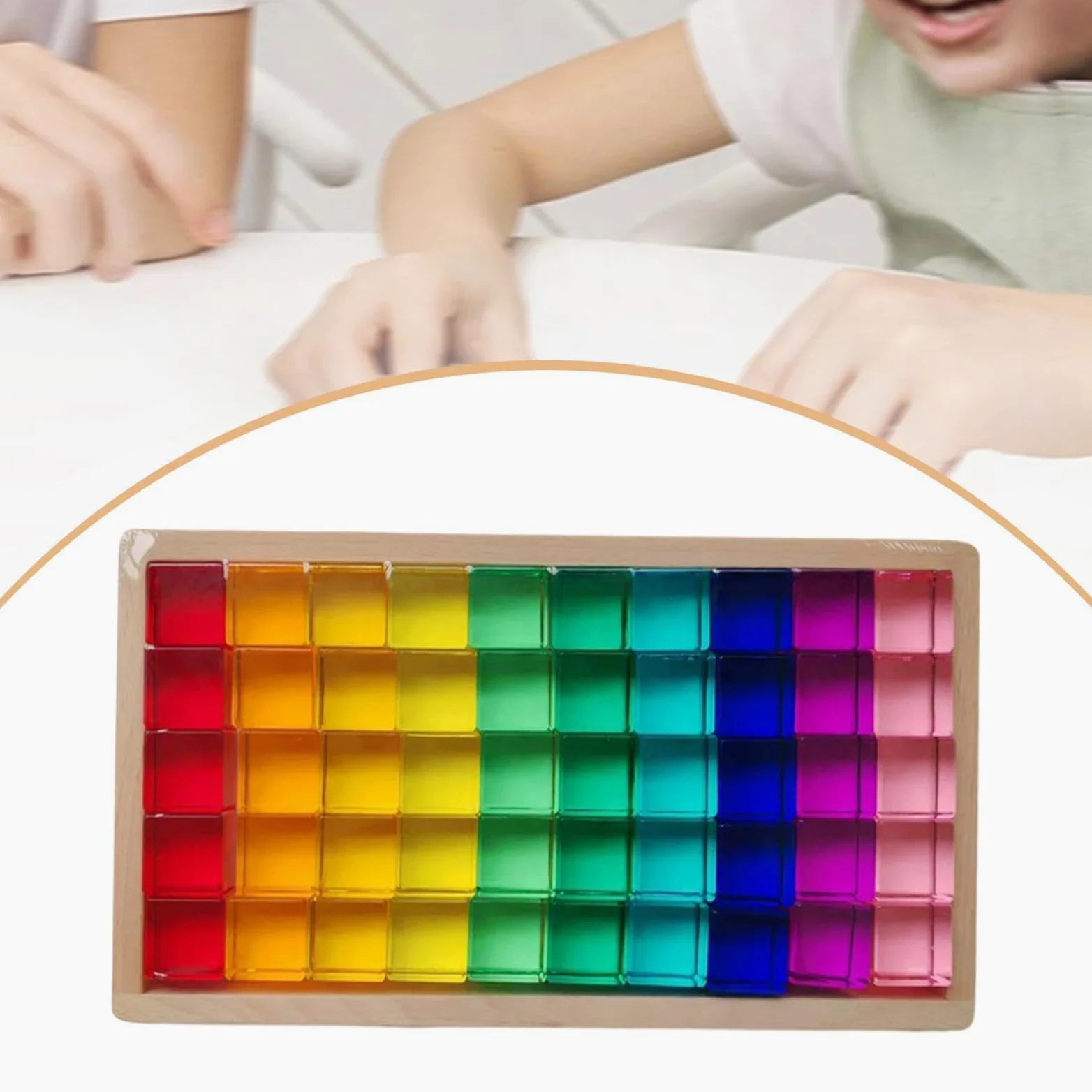 Set di Blocchi da Costruzione Arcobaleno Gem, Blocchi impilabili in plastica, Giocattolo per l'apprendimento della consapevolezza Spaziale per Bambini- 50pz