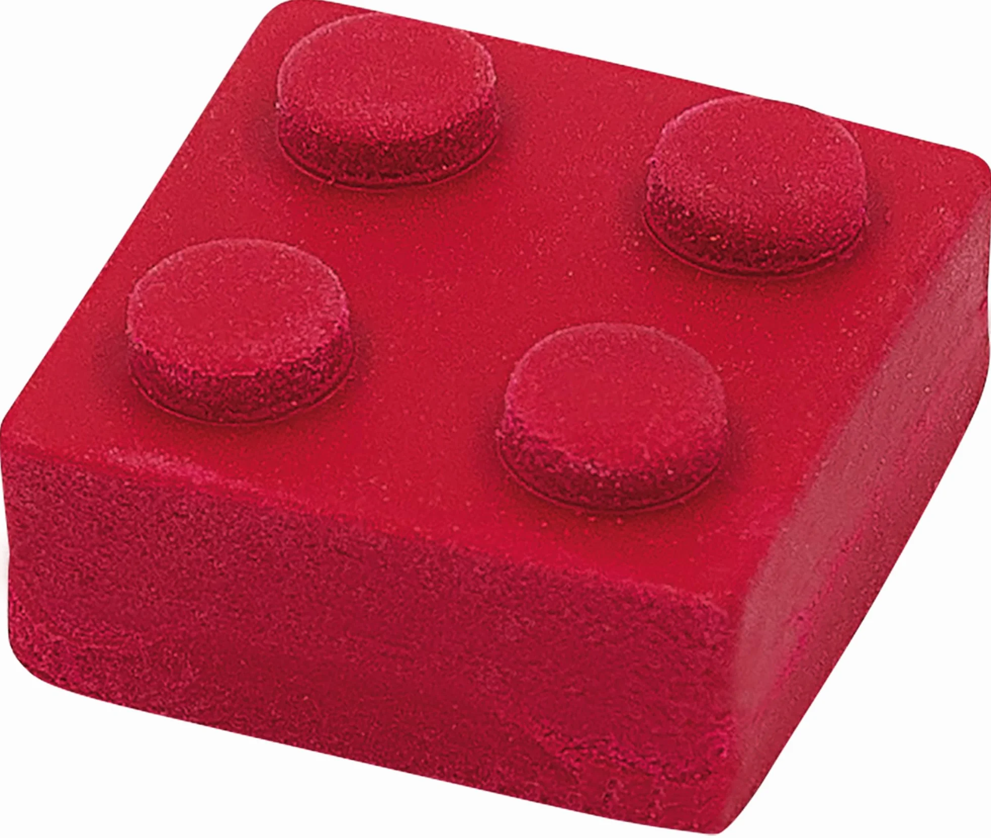 WEDO Bricky - Set di 4 gomme da cancellare a forma di mattoncini (rosso, blu, giallo, verde), plastica, senza PVC, ftalati e lattice, circa 2,5 x 2,5 x 1,3 cm