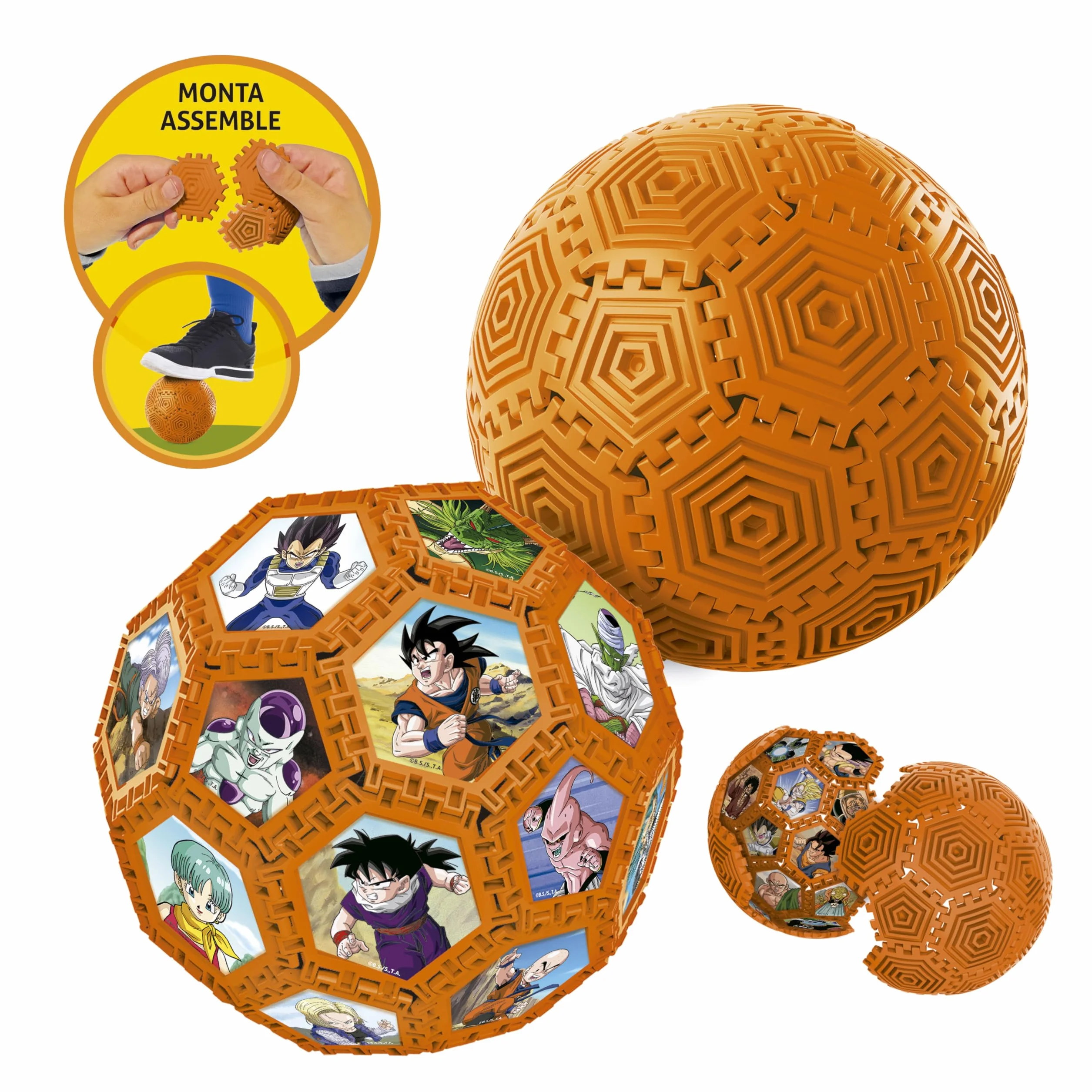 Educa - Pallone 3D Dragon Ball | Puzzle 3D da assemblare e giocare con 32 pezzi | Build & Play | Da 6 anni (20415)