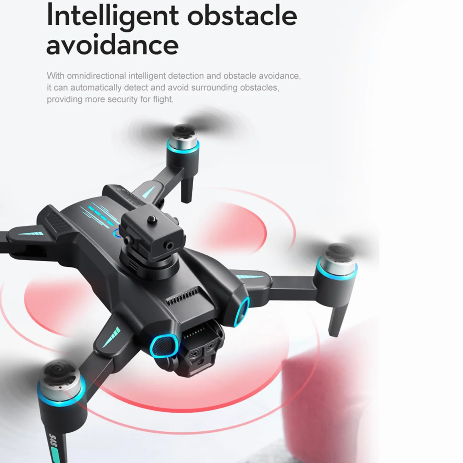 Drone con fotocamera per bambini e adulti, quadricottero pieghevole con controllo motore senza spazzole con ribaltamenti 3D Localizzazione ottica Fotografia gestuale per (Batteria 6K3)