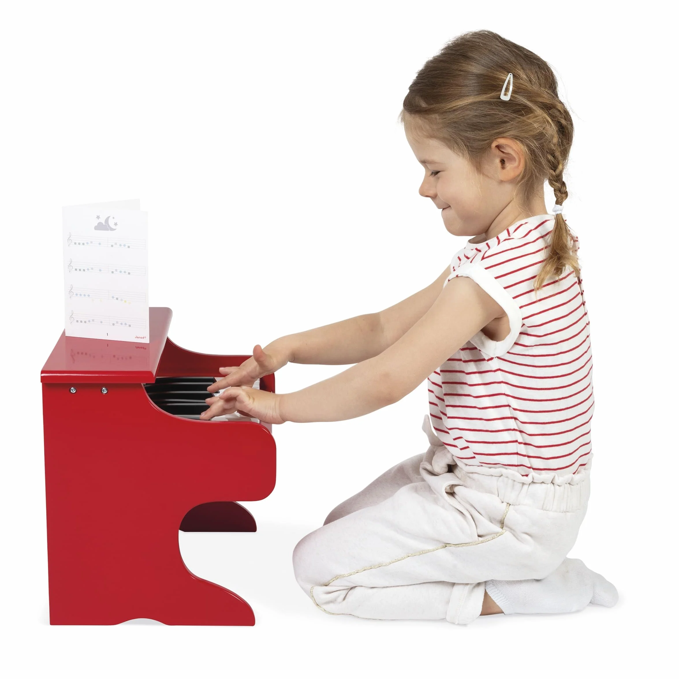 Janod - Il Mio Primo Pianoforte Elettronico Coriandoli (Legno), Strumento Musicale per Bambini, Giocattolo di Imitazione e Risveglio Musicale - da 3 Anni in su, J07618