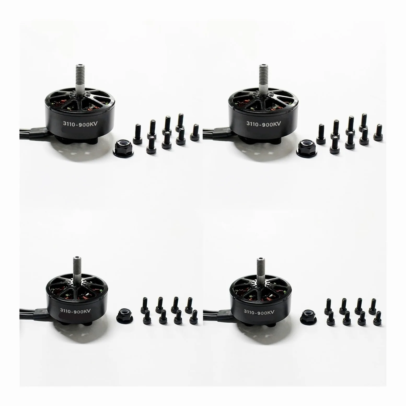 Motore senza spazzole 3110 900KV 1/4 pezzi 6S 9-10 pollici | Motore brushless 3110 900KV, Lipo 6S, elica da 9-10", stile libero, lungo raggio(3110-900KV-4PCS-)