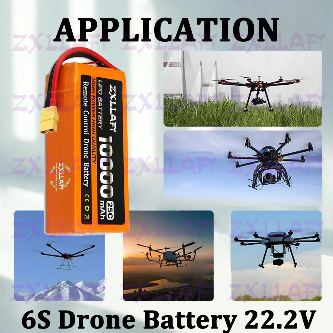 Batteria Lipo 22,2 V 14,8 V 11,1 V Batteria per droni | 6S 4S 3S Batterie al litio 7,4 V 18,5 V 25,9 V 29,6 V Batterie di ricambio 25C per drone telecomandato con BMS
