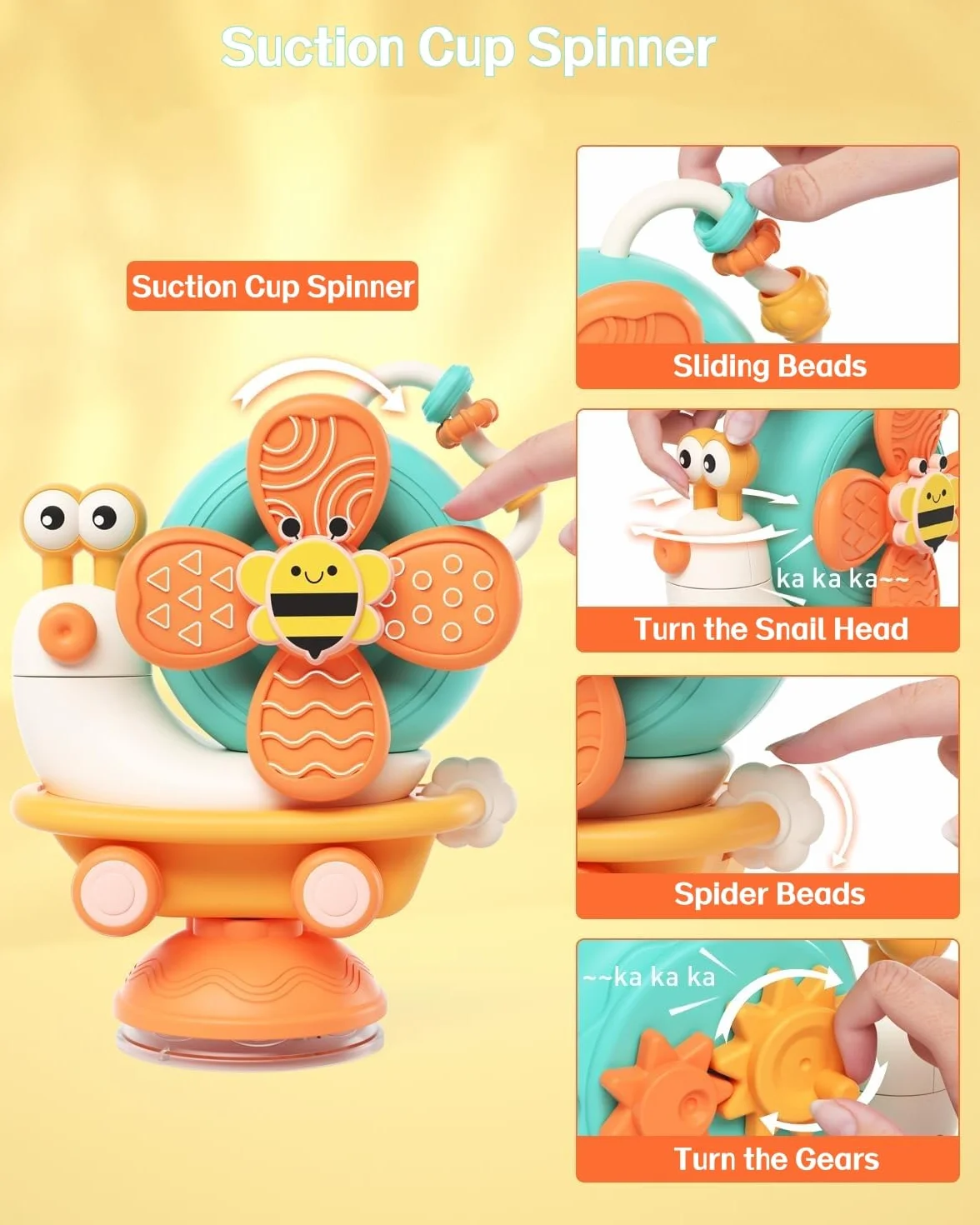 VORENUS Seggiolone Ventosa per Bambini 6 Mesi Montessori Sensoriale Giochi Neonato 6-9 Mesi Educativo Attività Giocattoli Bambini con Ventose Regalo Bimbo 1 Anno 12 Mesi