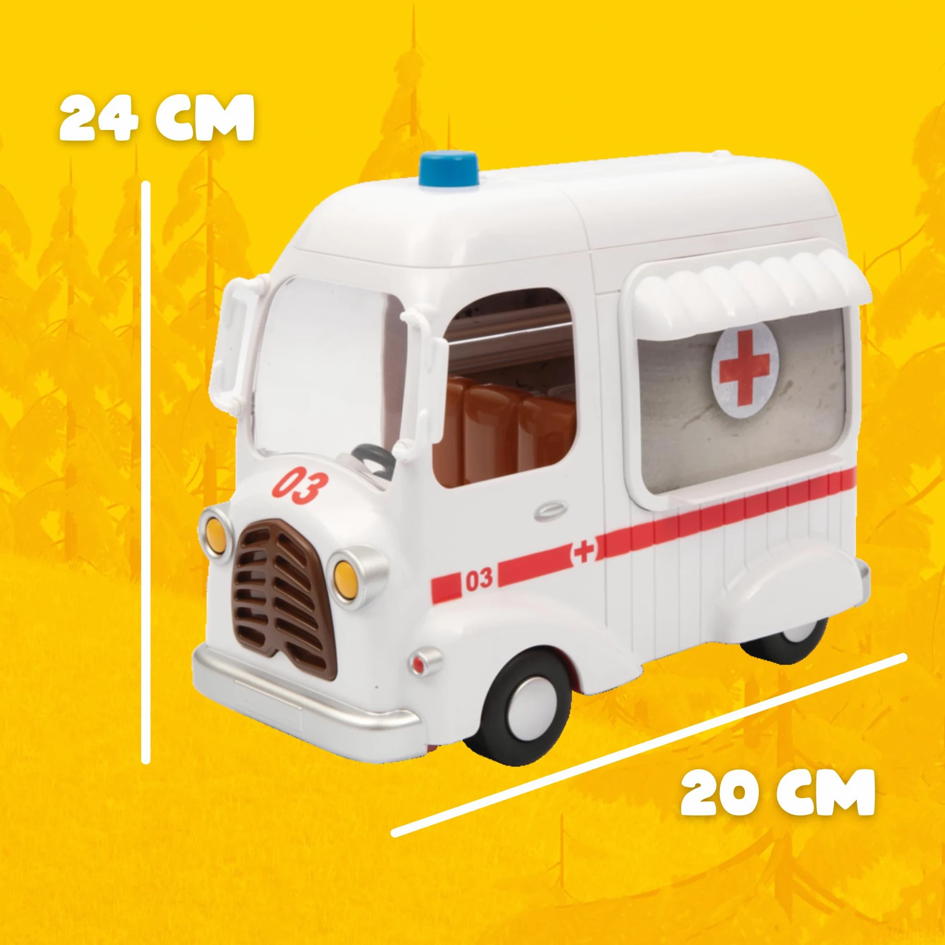 MASHA & THE BEAR - Ambulanza Di Masha E Orso, Veicolo Con Vano Apribile E Bambola Masha Dottoressa Da 12 Cm Inclusa, Ricca Di Accessori, Per Bambini e Bambine dai 3 anni