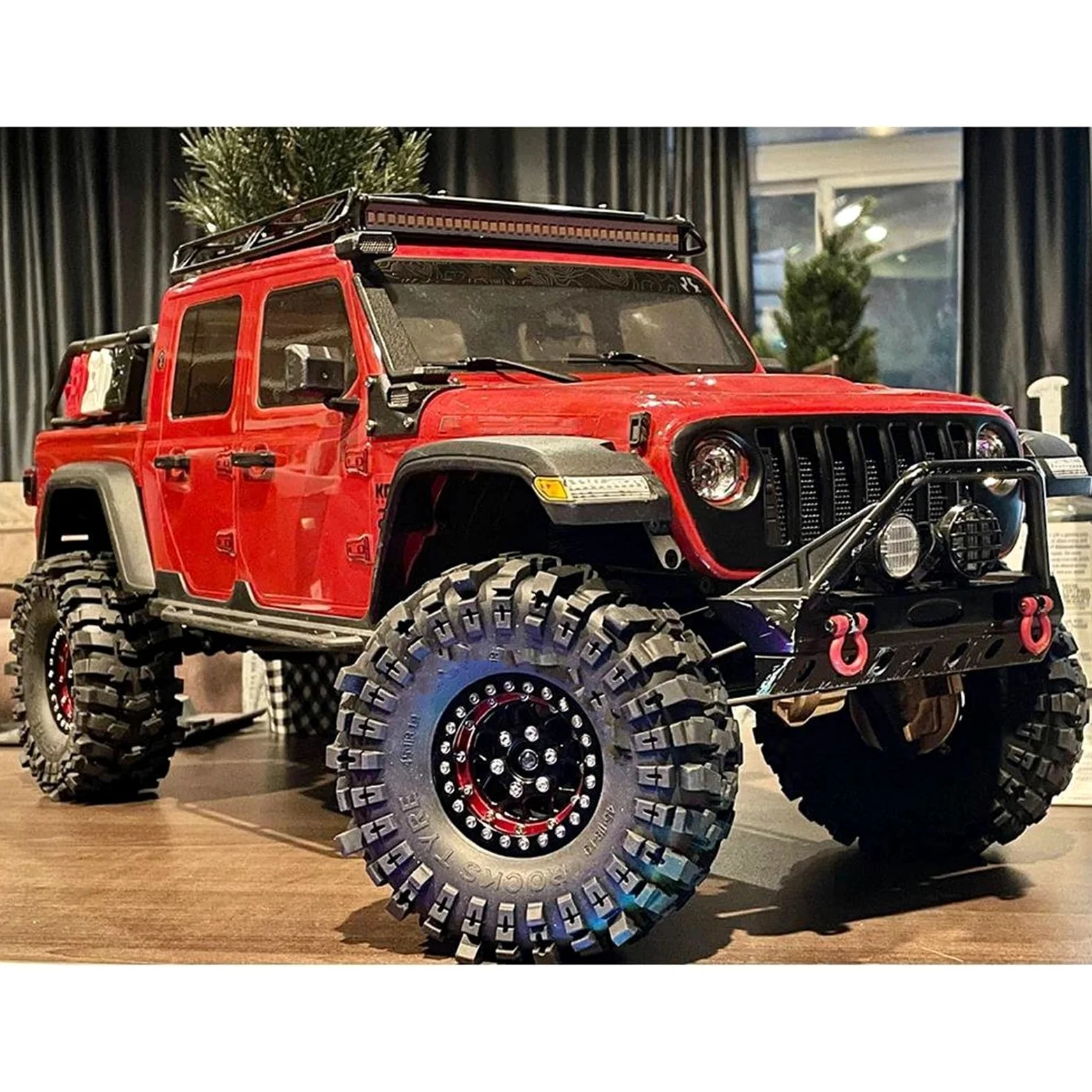 RC Car Pneumatico Ruota Compatibile con Axial per SCX10 90046 AXI03007 TRX4 RBX10M Gomma Morbida 1.9 Pneumatici delle Ruote 118 * 45MM per 1:10 RC Crawler Car RC Auto Pneumatico