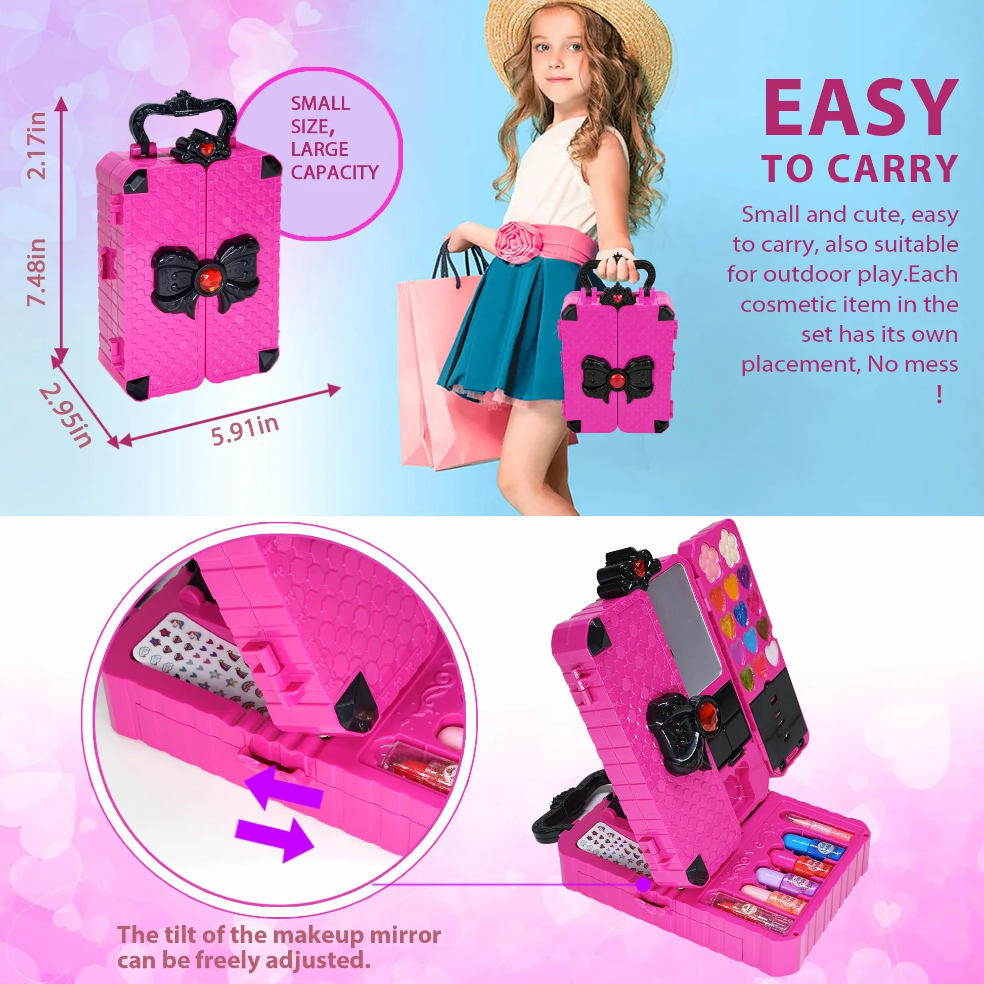 Set per il trucco per bambini, set di stencil e accessori, lavabile, ideale per carnevale, Halloween e compleanni dei bambini