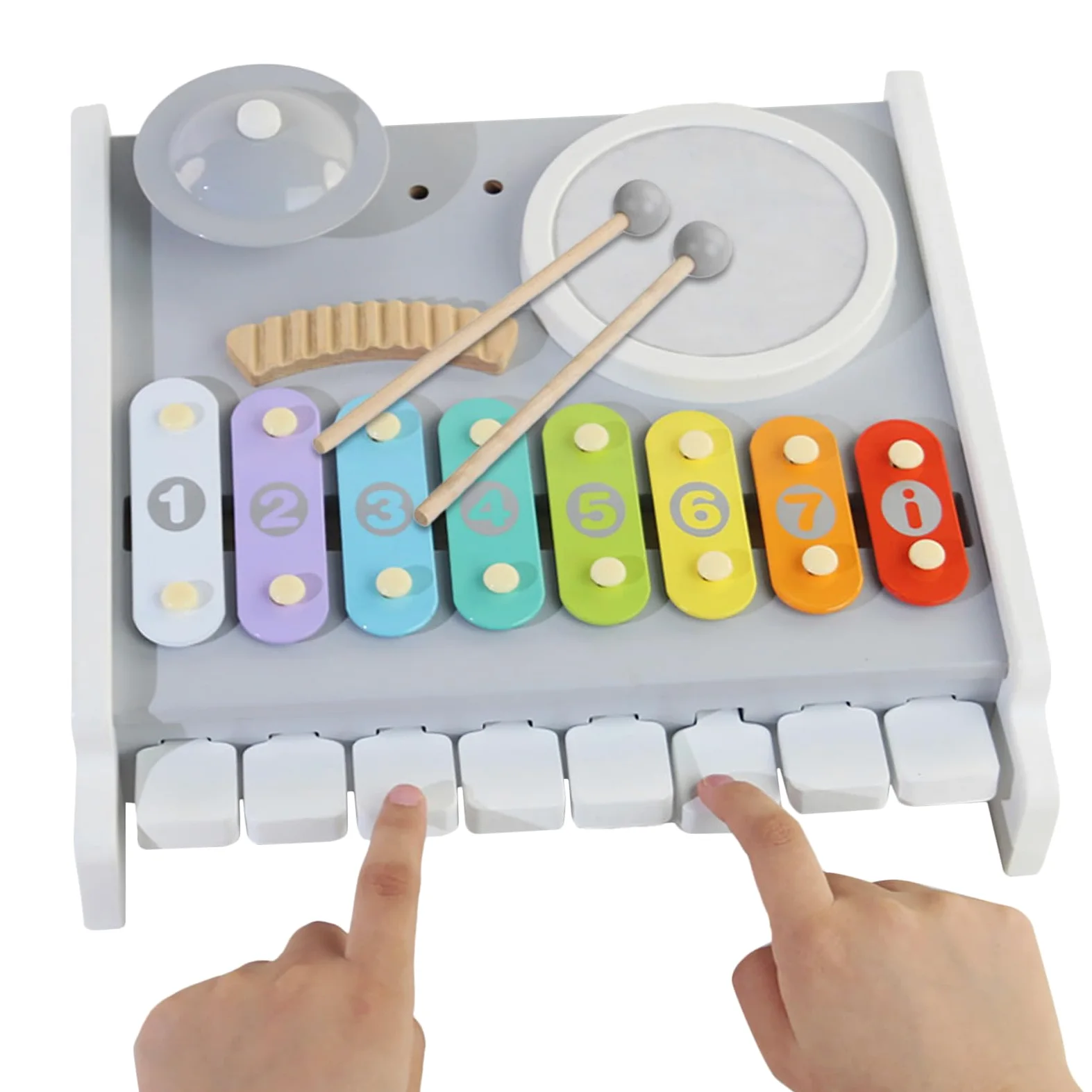 Baby,Multifunzionale In Legno Divertente - Set di Tamburi per e Strumento Musicale - Per Casa Asilo Scuola Materna Aula Compleanno Natale Ragazzi Ragazze
