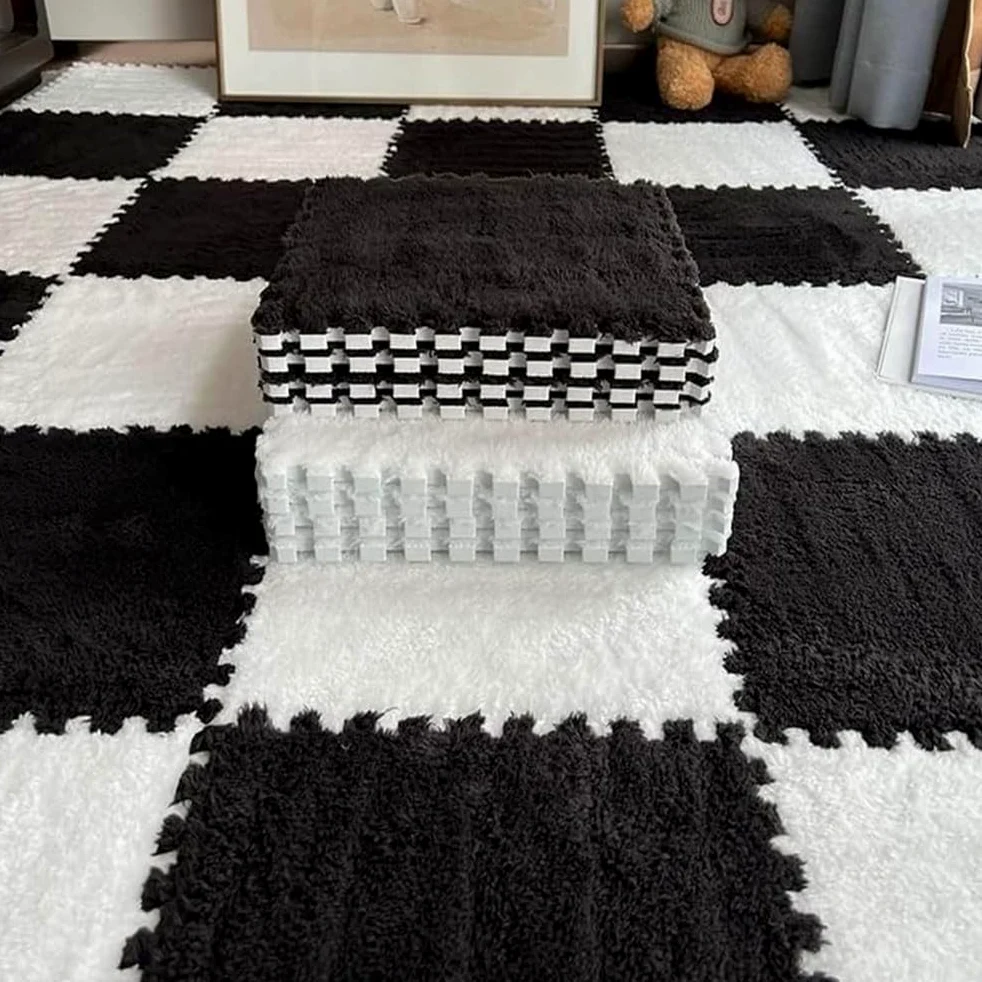 tappetini in schiuma, Tappetini In Schiuma Ad Incastro Multicolori 30x30x1 Cm Confezione Da 10(Black+white,20 Pcs)