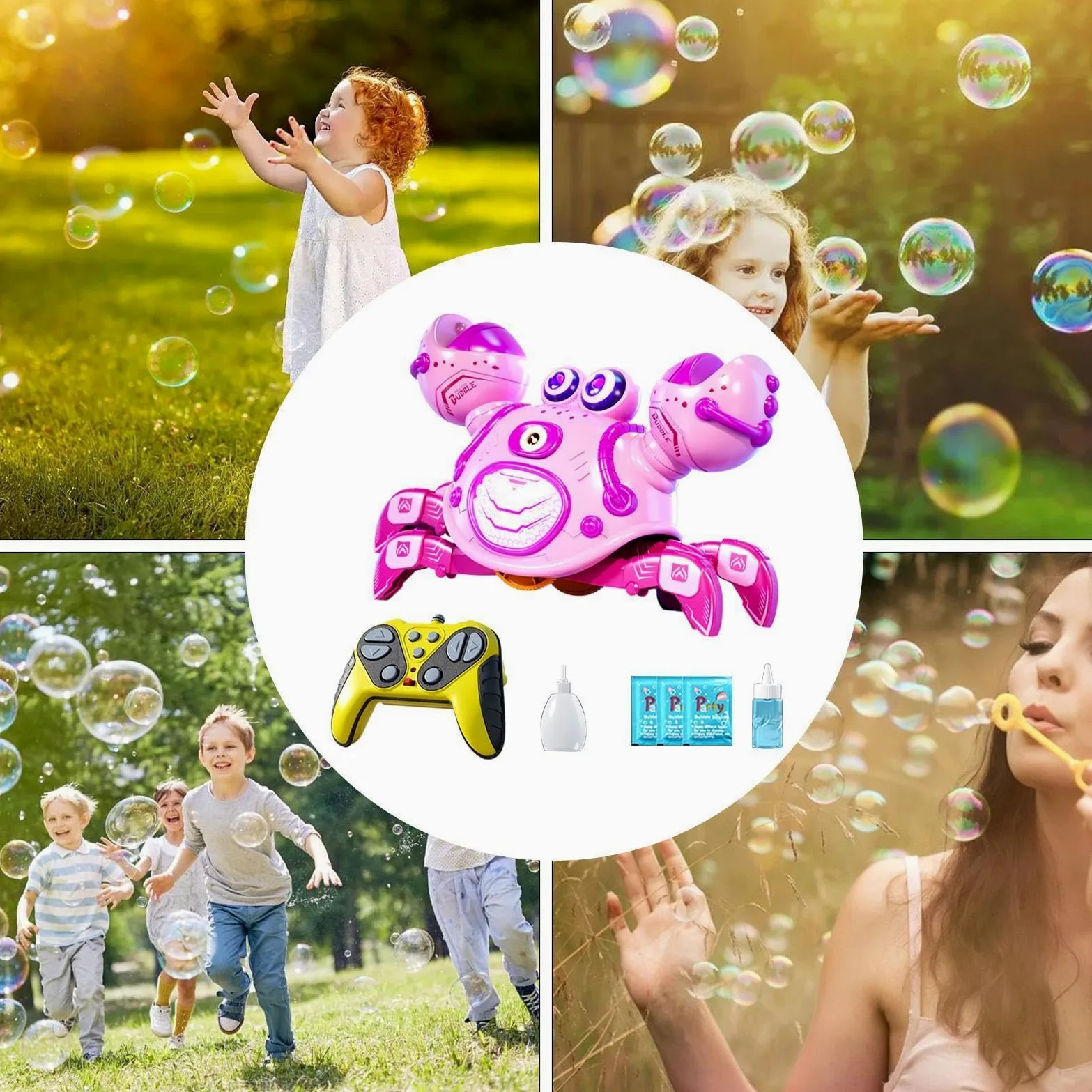 Giocattolo Strisciante Con Telecomando Interattivo Elettrico Ricaricabile | Simpatico Generatore di Bolle per Bambini per Regalo Compleanno Festa Bambini Bambine Famiglia Casa Scuola