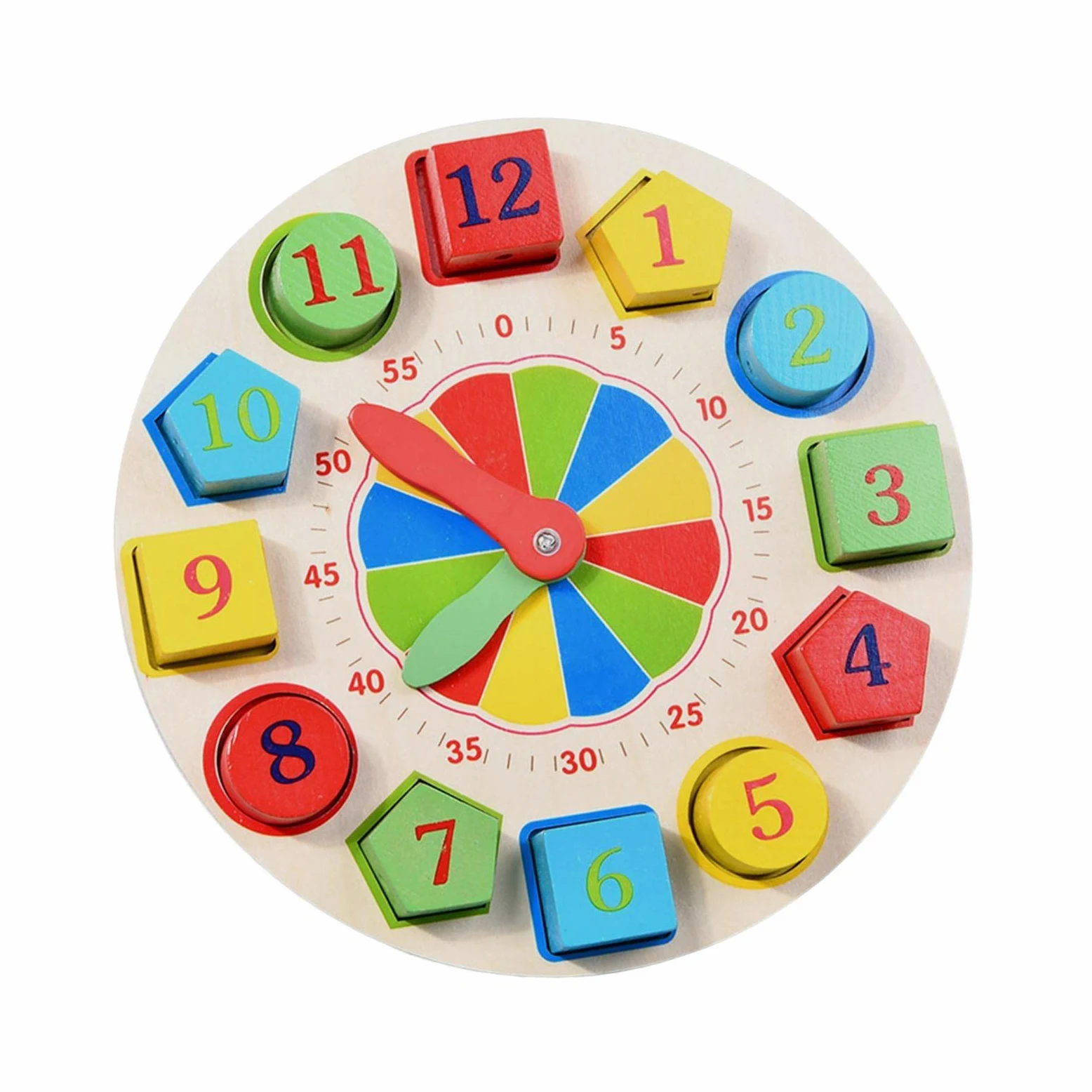 Orologio in Legno per Bambini, Giocattolo per Lo Sviluppo di Minuti E Secondi, Sussidi Didattici per La Scuola, Il Giro