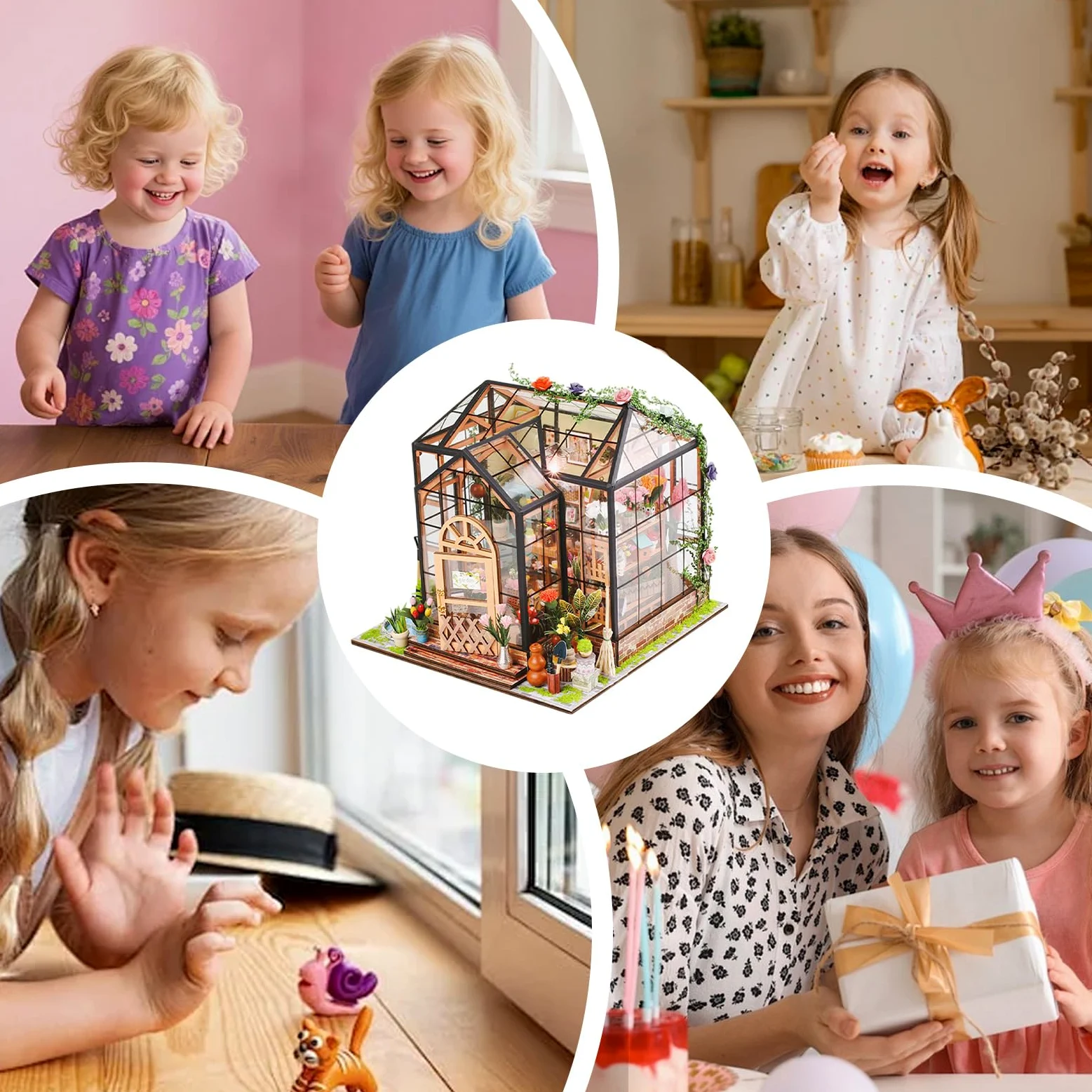 Kit Casa Miniatura Artigianale 3D Serra in Legno Puzzle DIY | Kit Costruzione Casette con Mobili e Colla per Utensili per Adulti Decorazione Artistica Stanza Artigianato Progetti