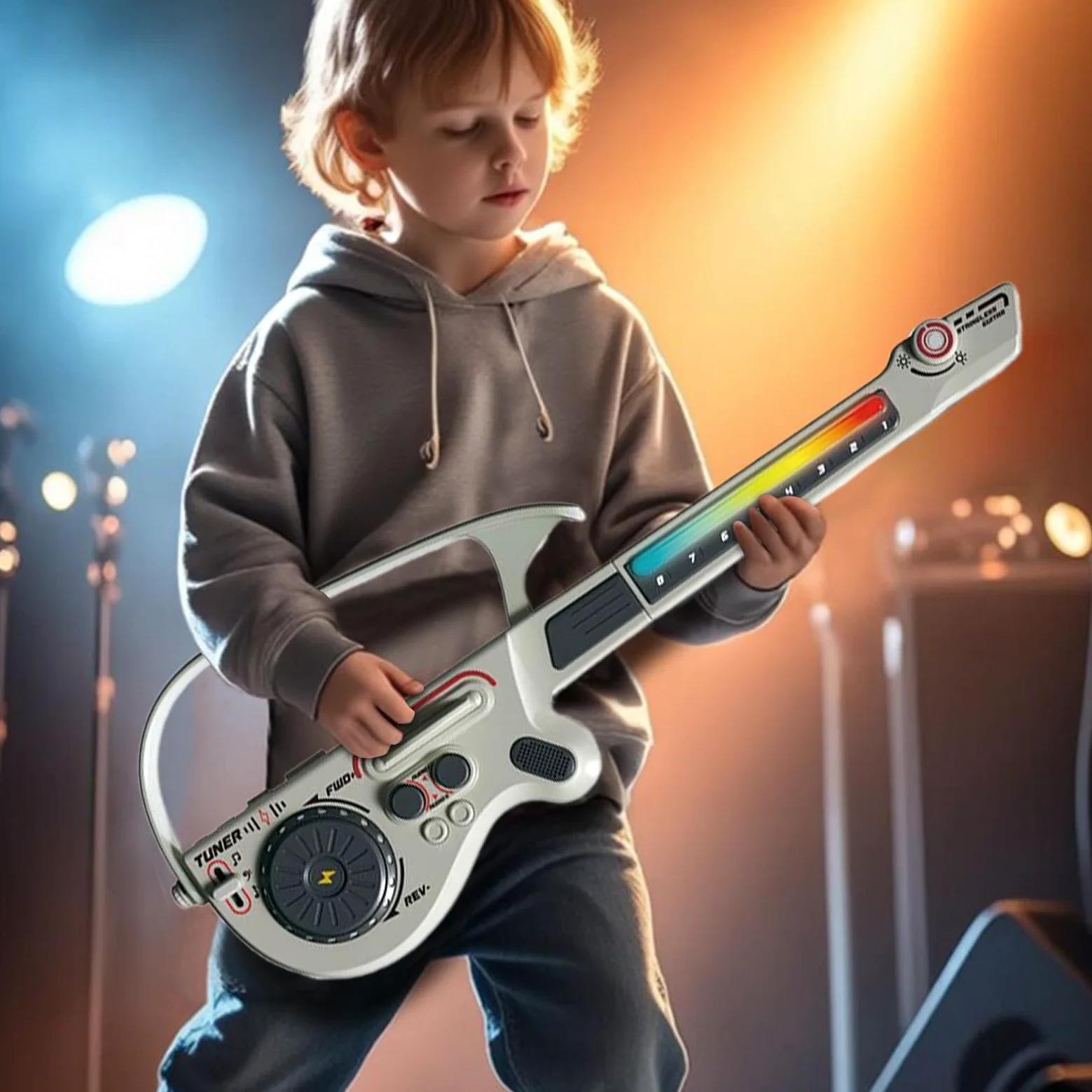 Chitarra Elettrica Per Ragazzi Giocattolo Educativo Pieghevole | Chitarra Karaoke Ricaricabile Giocattoli Per Ragazzi Ragazze Principianti Pratica Casa Viaggio Regalo Compleanno Natale